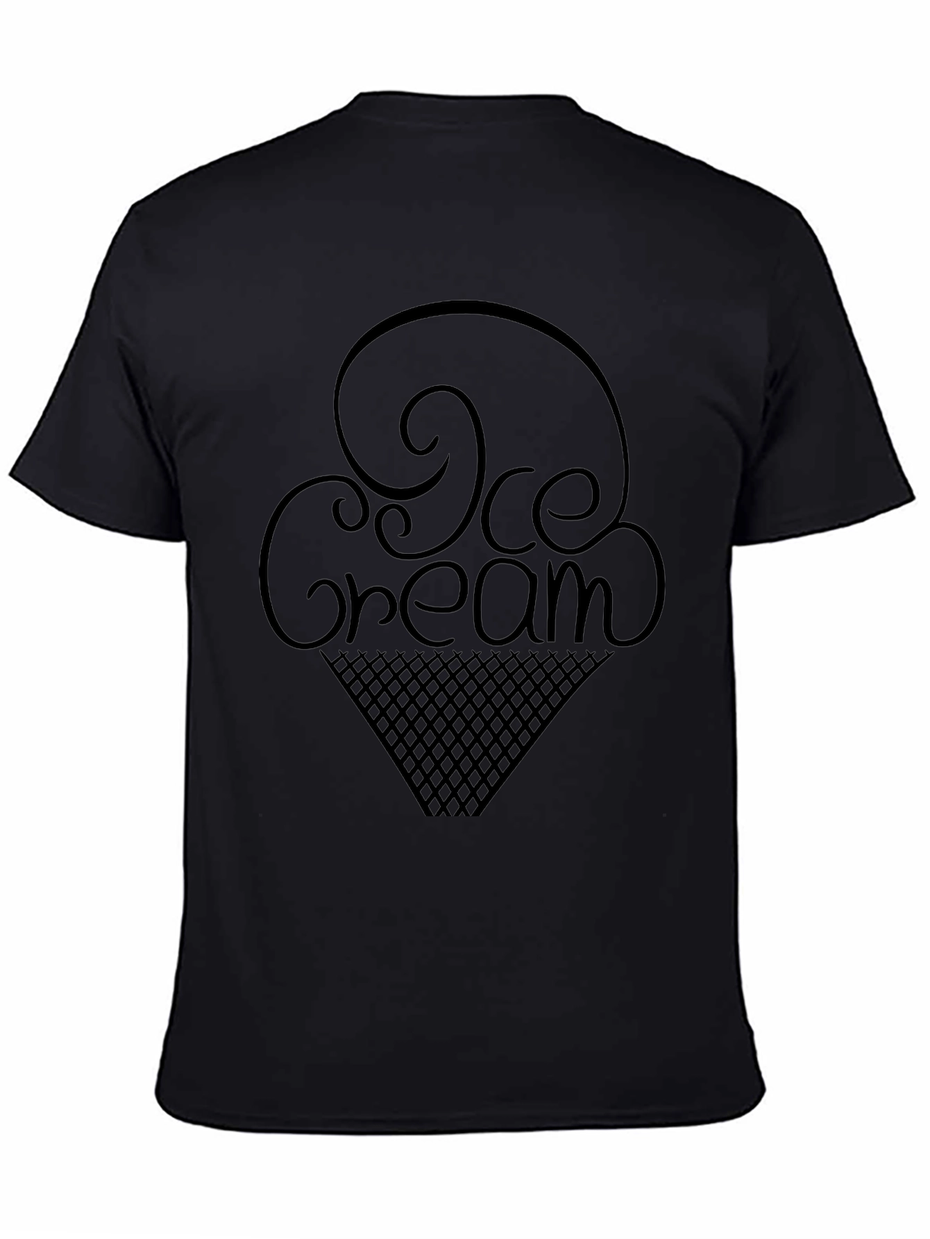 Ice Cream Graphic T-Shirt - Casual Black Tee