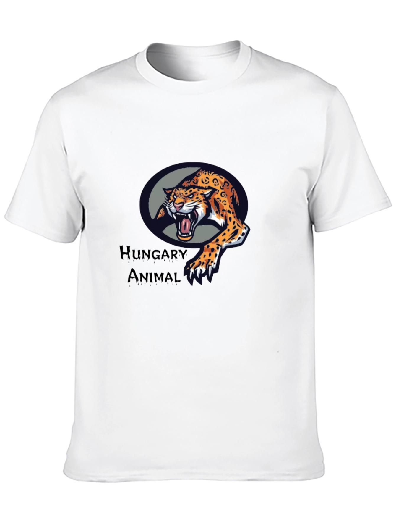 Hungary Animal Graphic Tee - Black Cotton T-Shirt