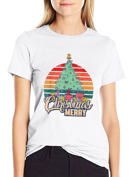Christmas Tree Graphic Tee - Merry Holiday Shirt