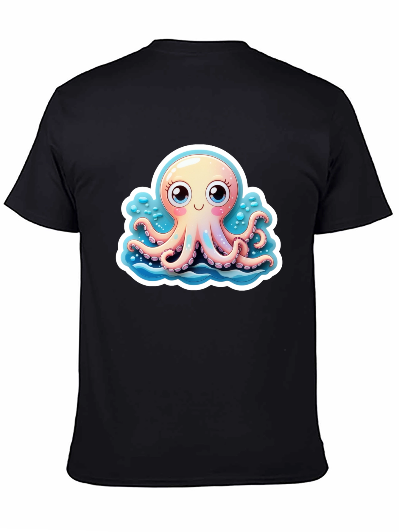 Cute Octopus Graphic Tee - Stylish Black T-Shirt