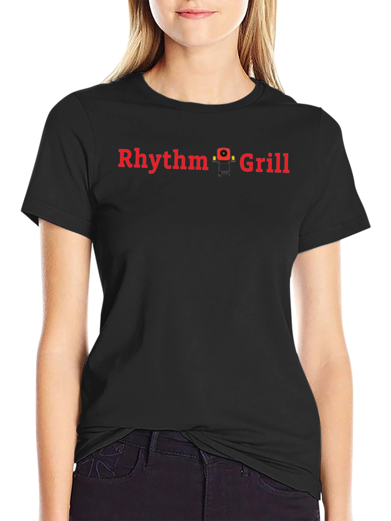 Rhythm Grill Graphic Print Black T-Shirt