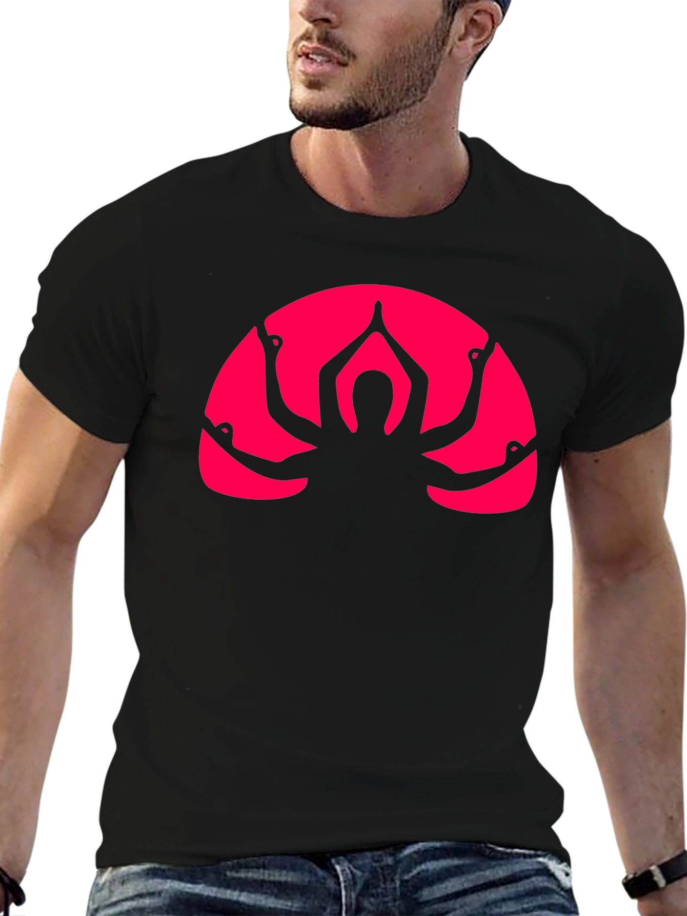 Yoga Arm Graphic Black T-Shirt
