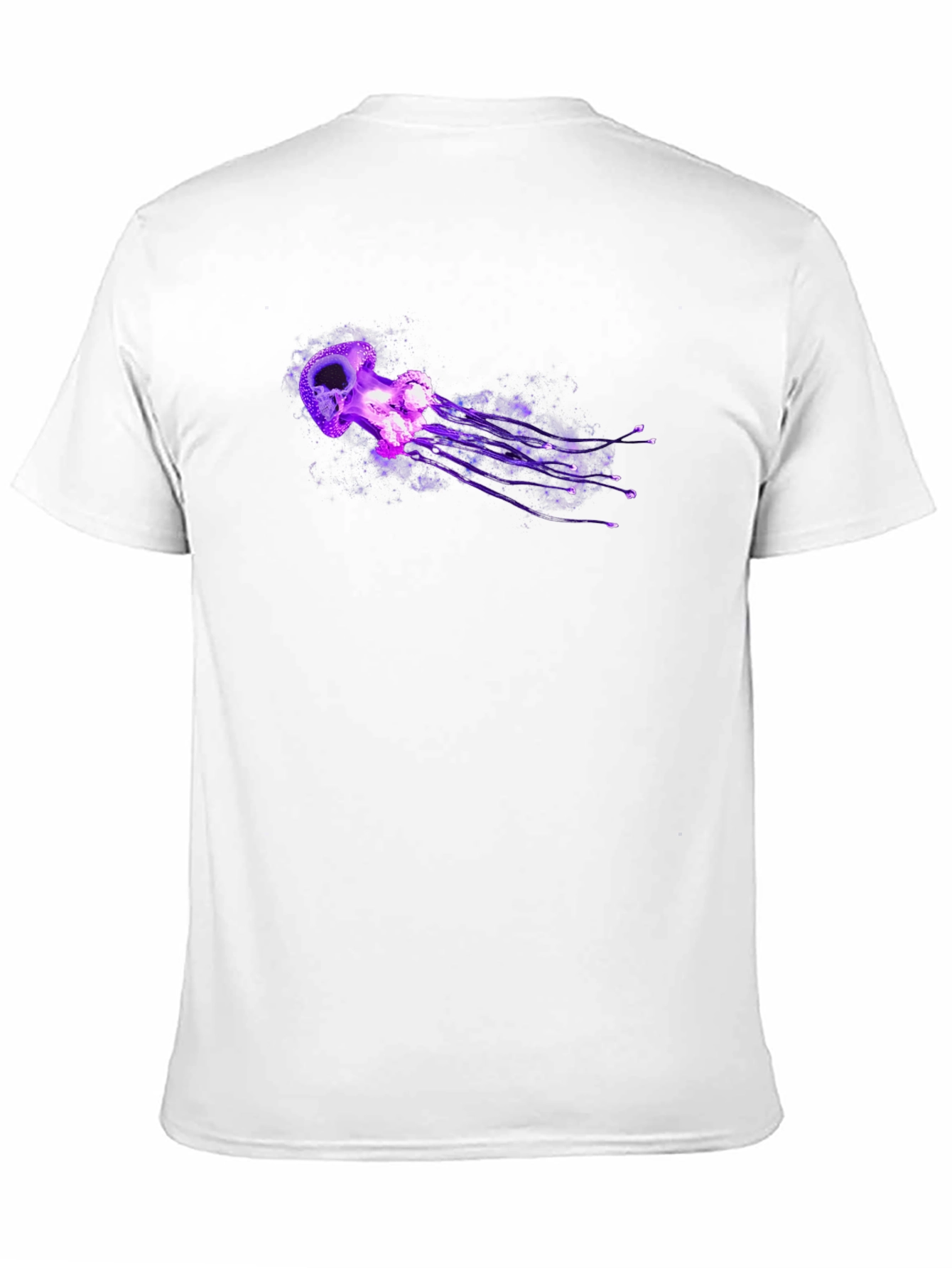 Mens Black T-Shirt with Purple Jellyfish Graphic