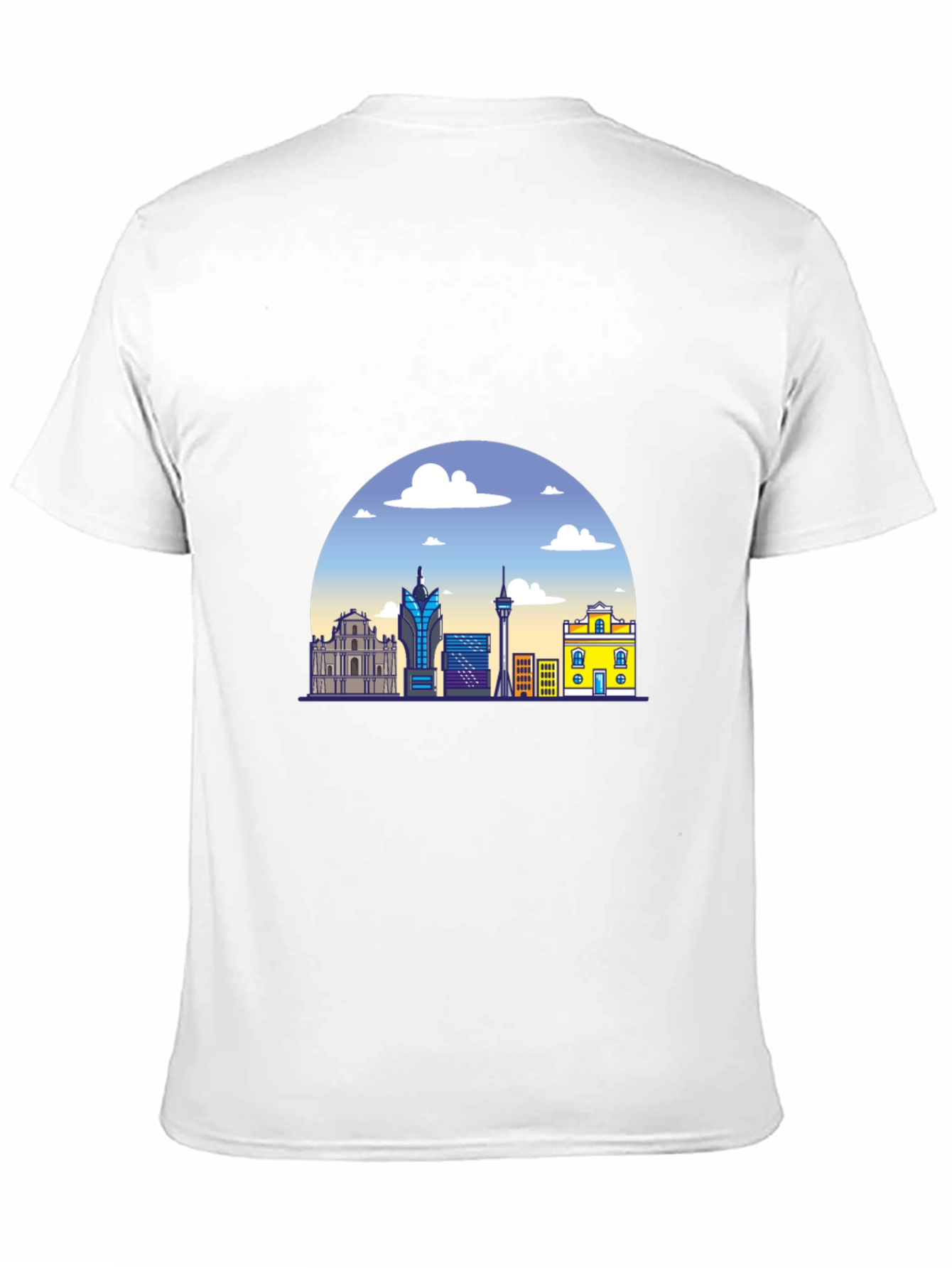 Macau Skyline Graphic Black T-Shirt
