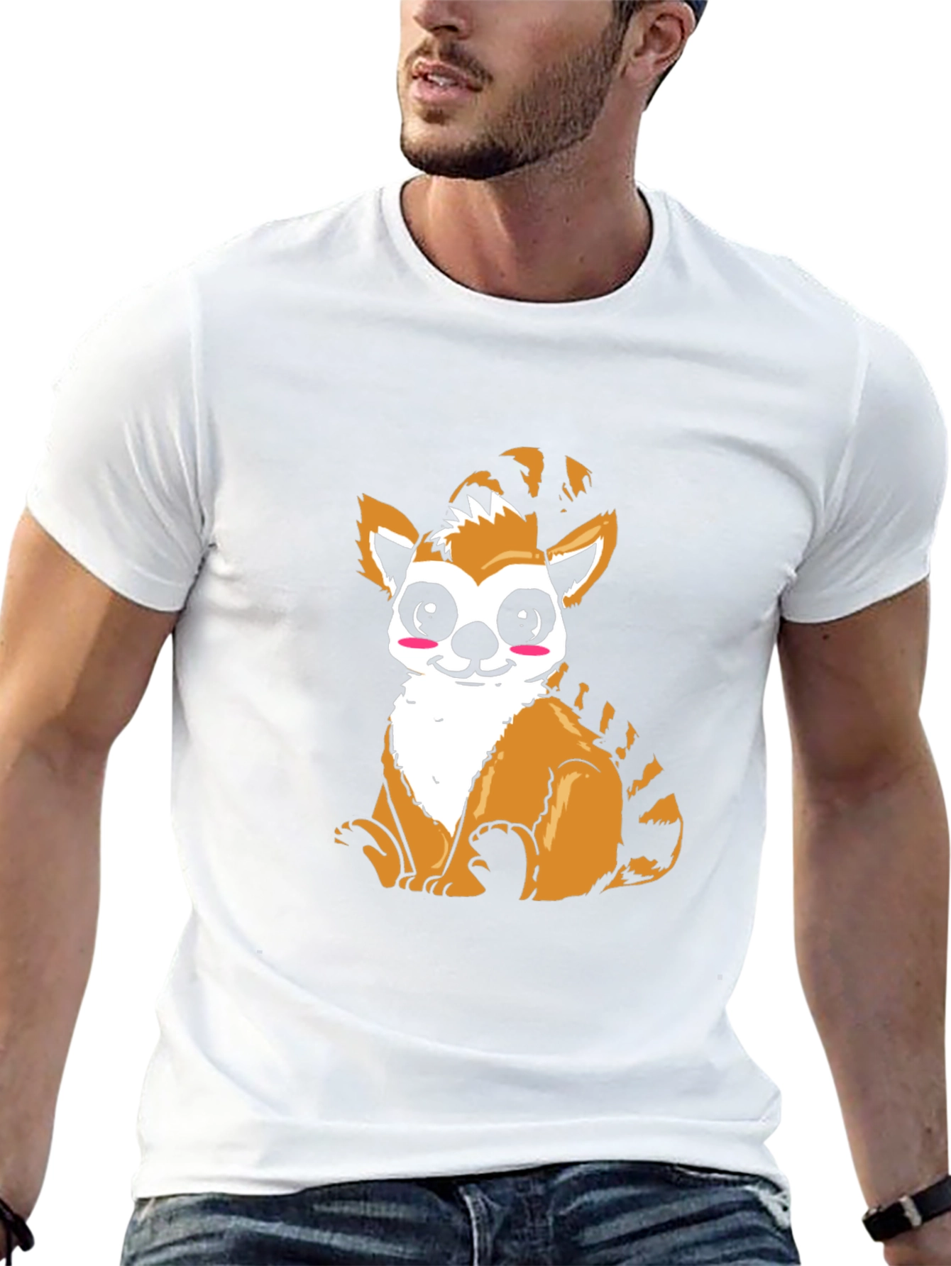Cute Lemur Graphic Black T-Shirt