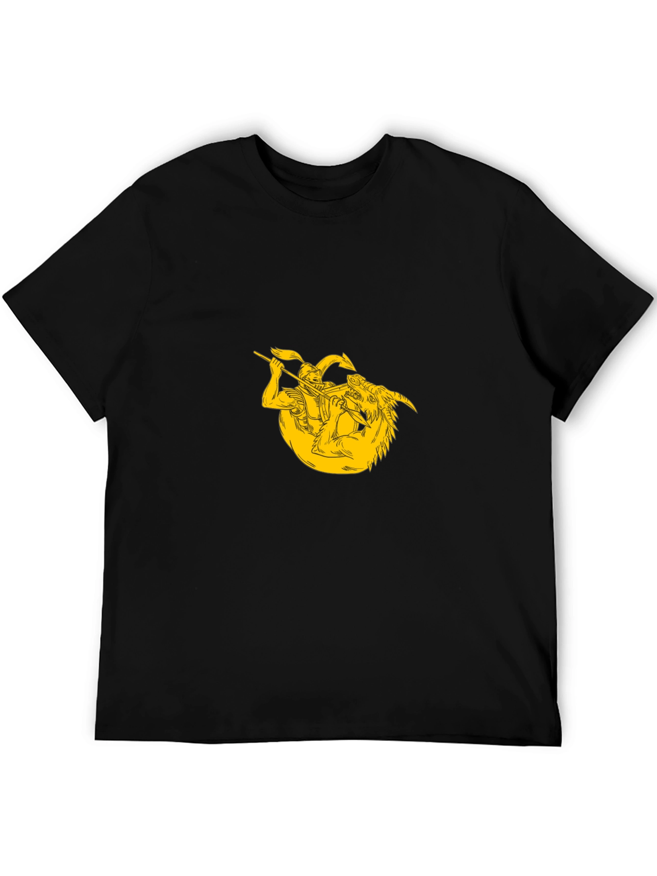 Black Graphic Tee - Knight vs Dragon