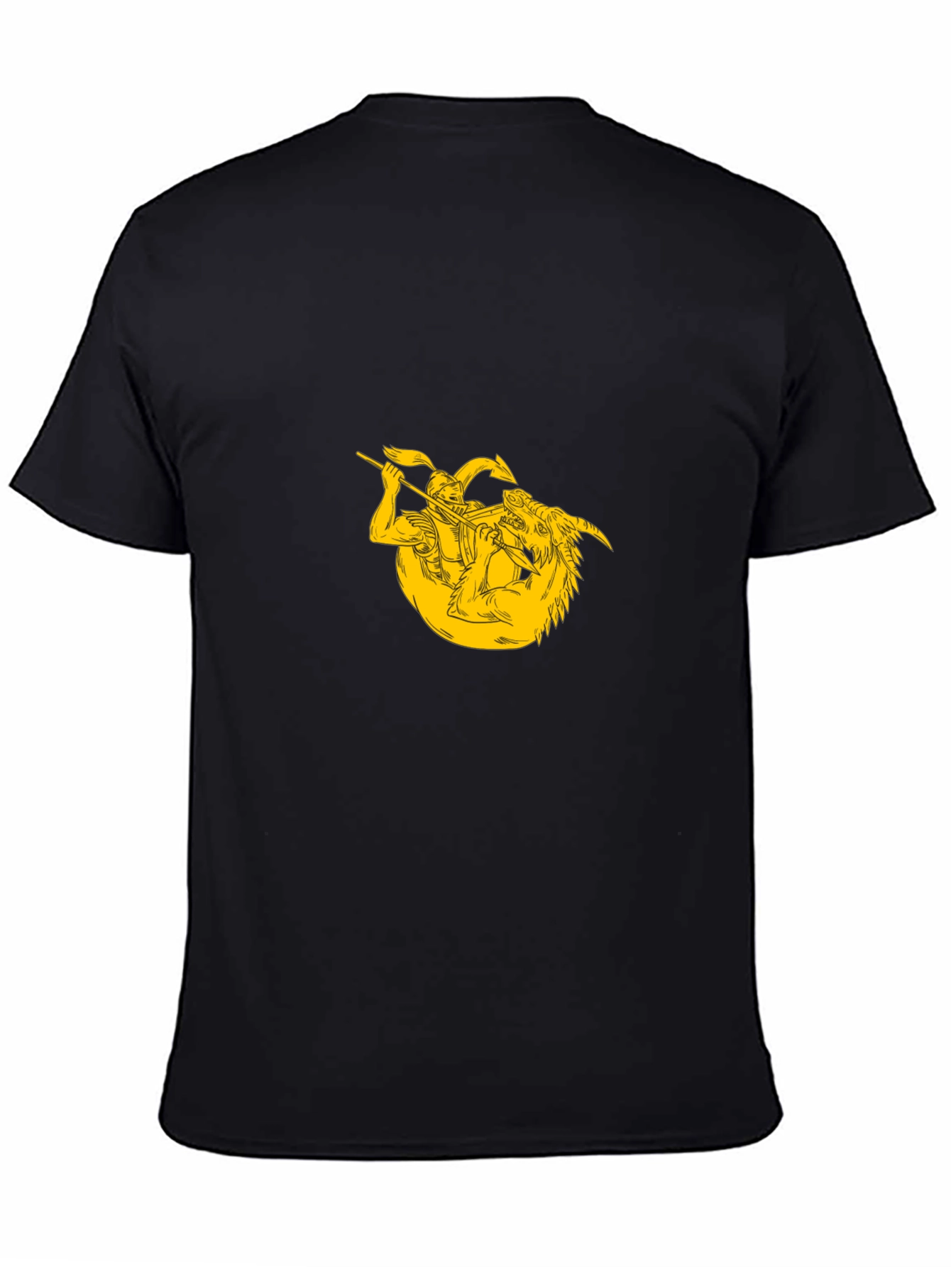 Black Graphic Tee - Knight vs Dragon