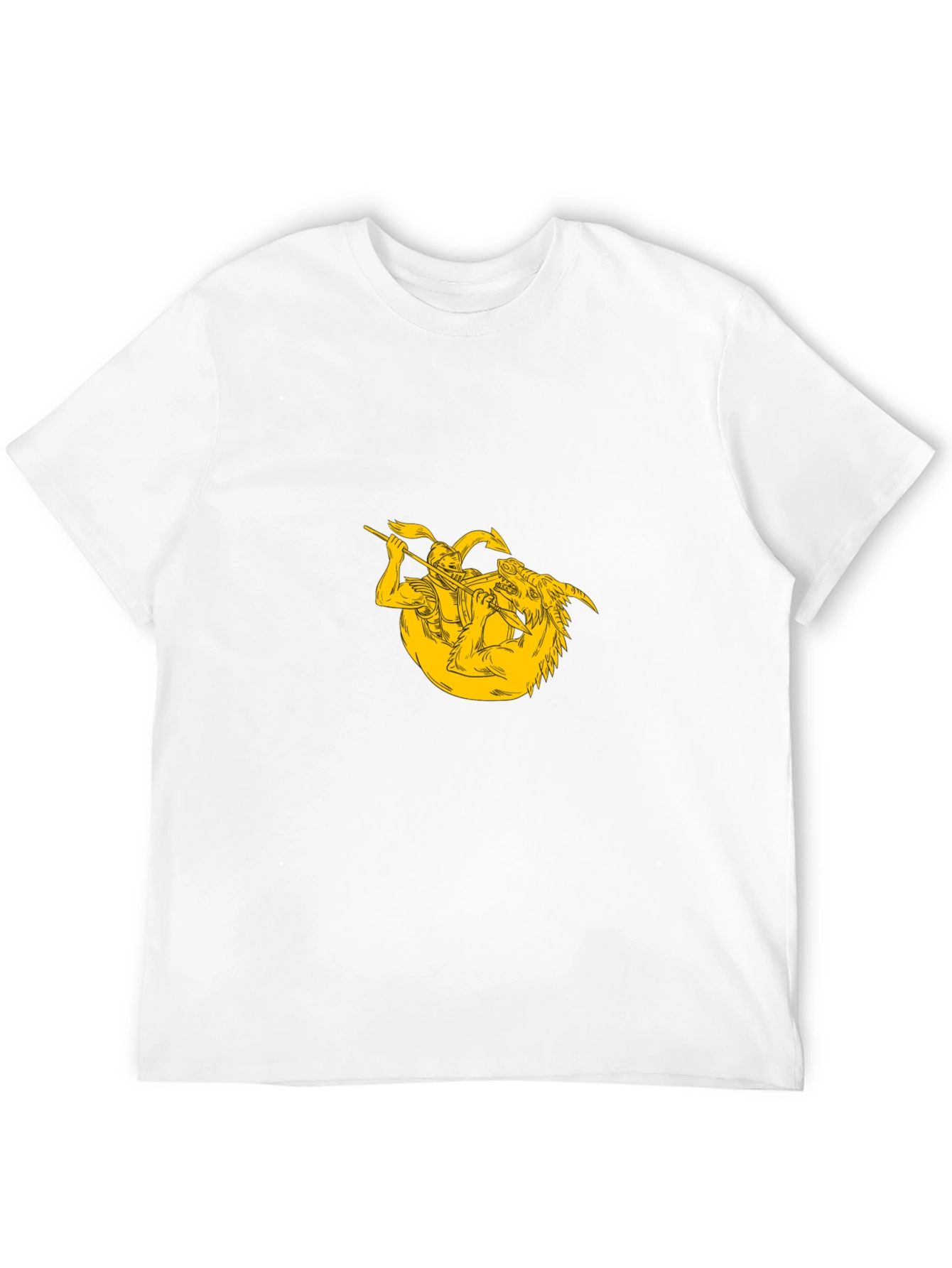 Black Graphic Tee - Knight vs Dragon