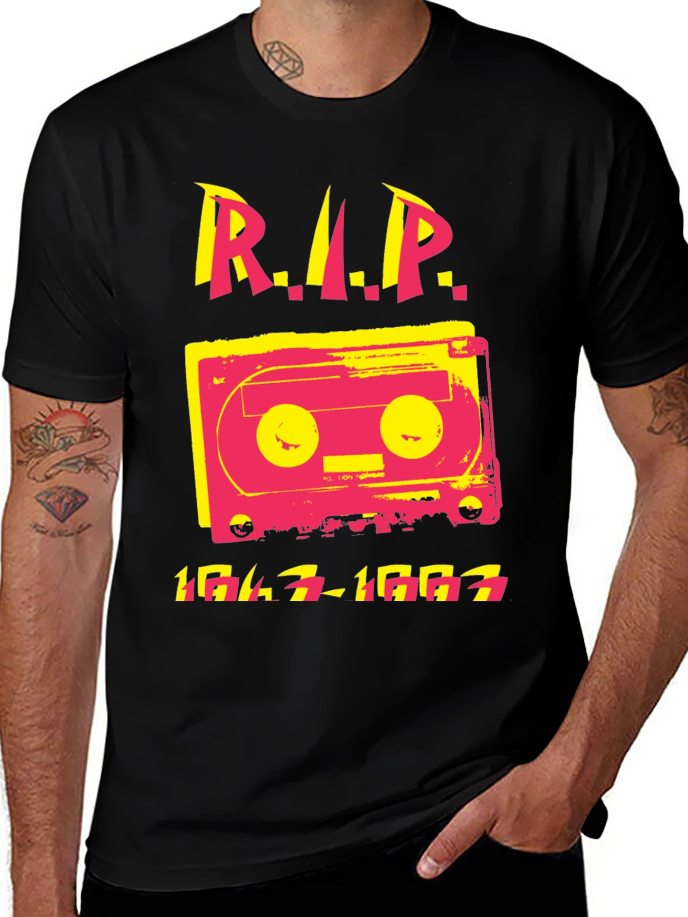 Retro Cassette RIP T-Shirt - 1947-1993