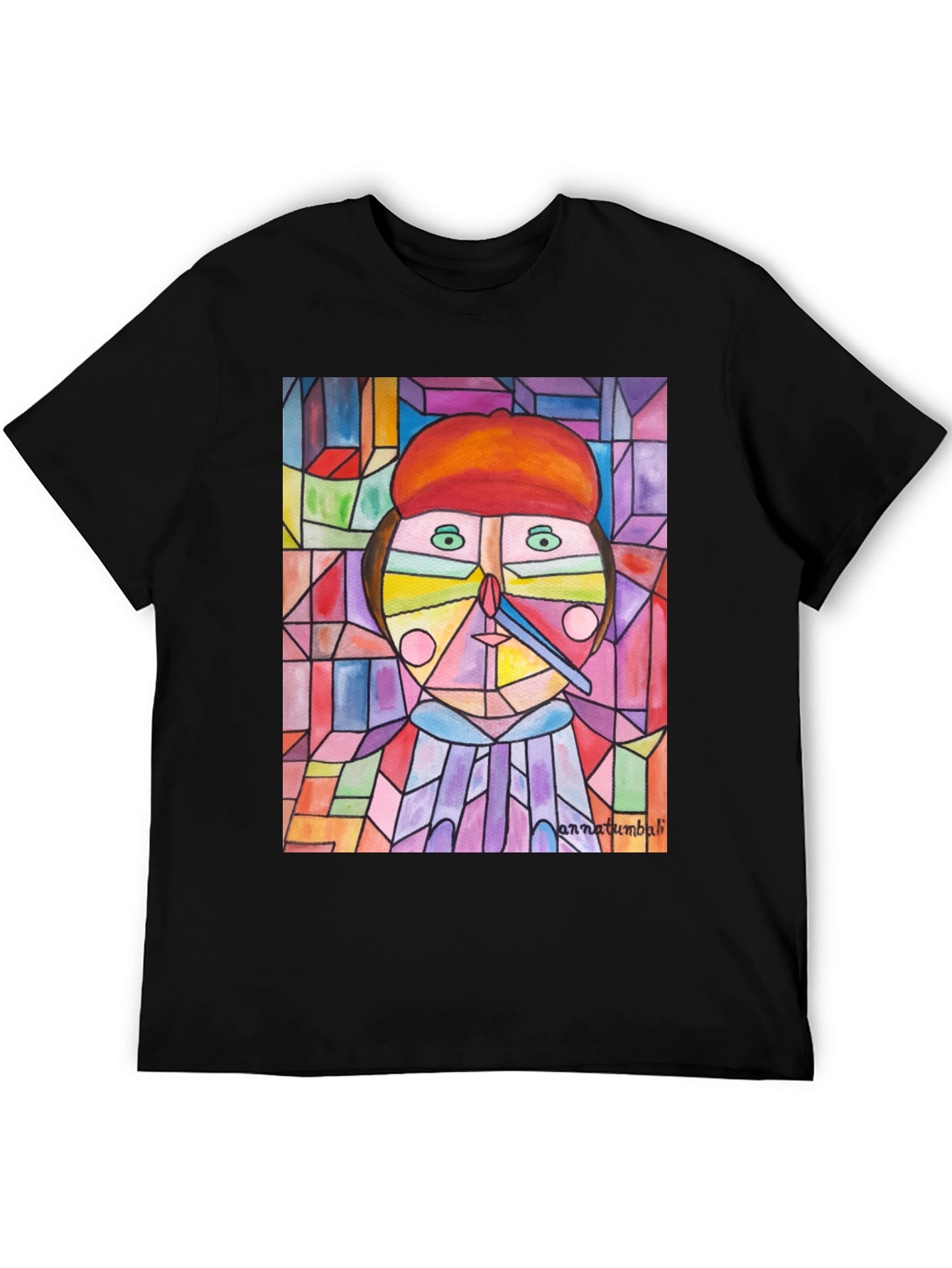 Abstract Art Print Black T-Shirt