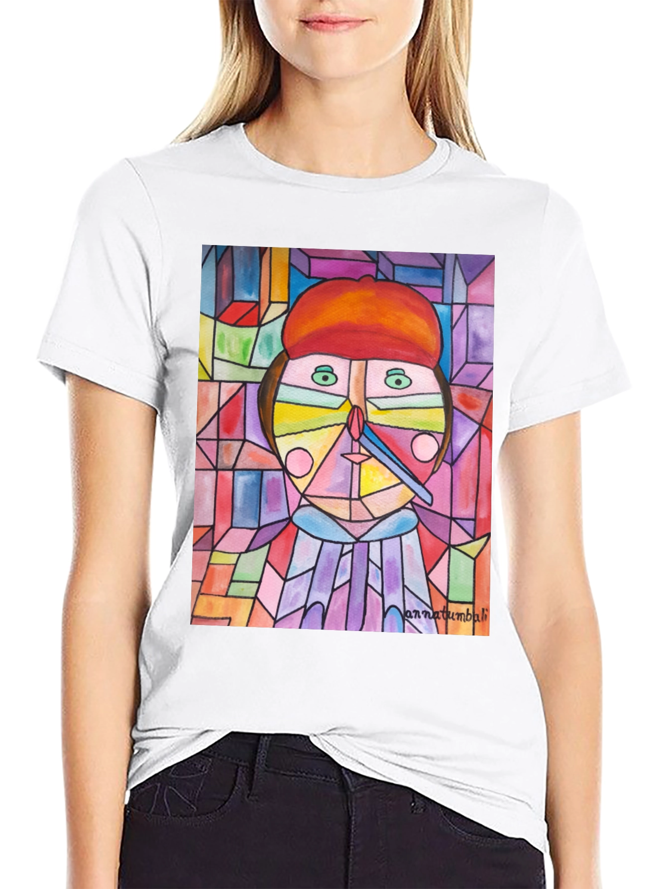 Abstract Art Print Black T-Shirt