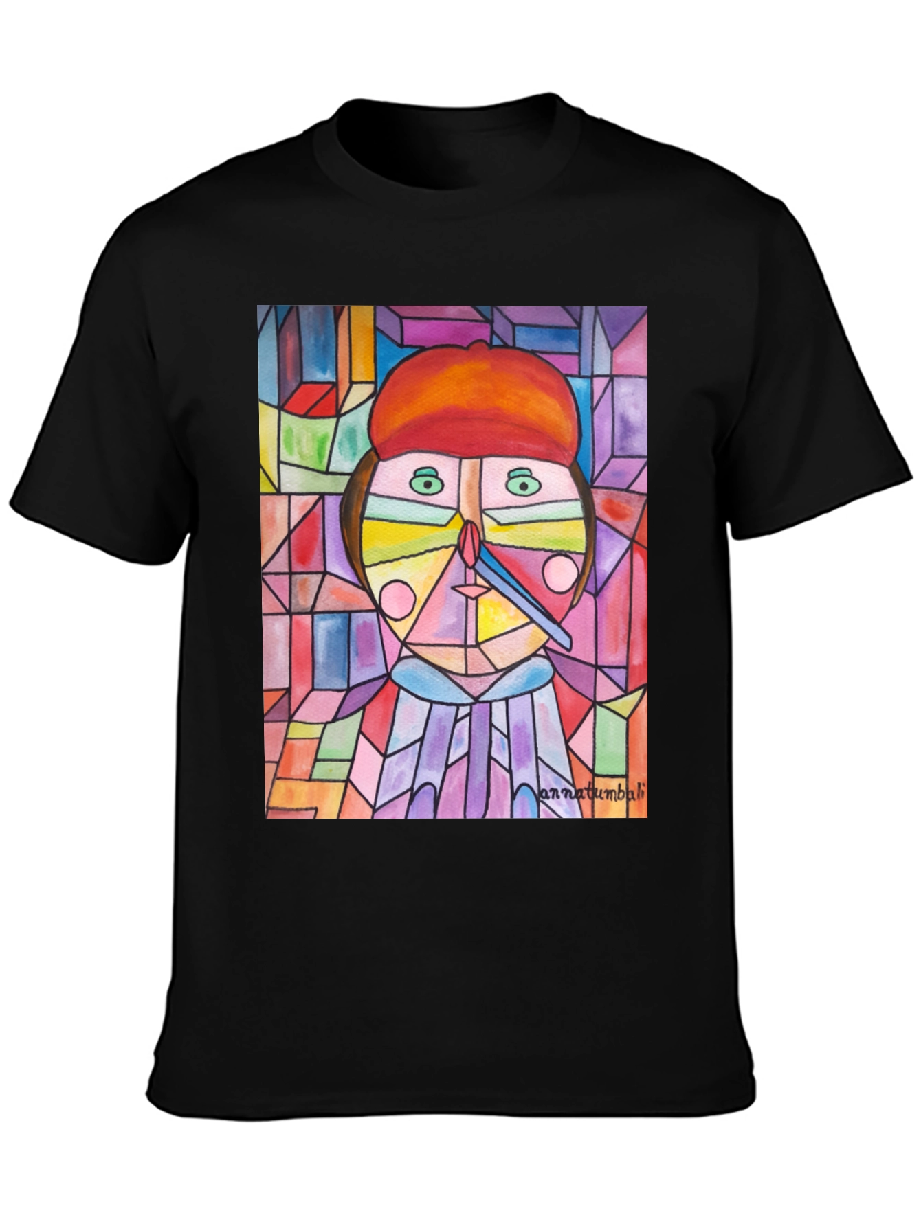 Abstract Art Print Black T-Shirt