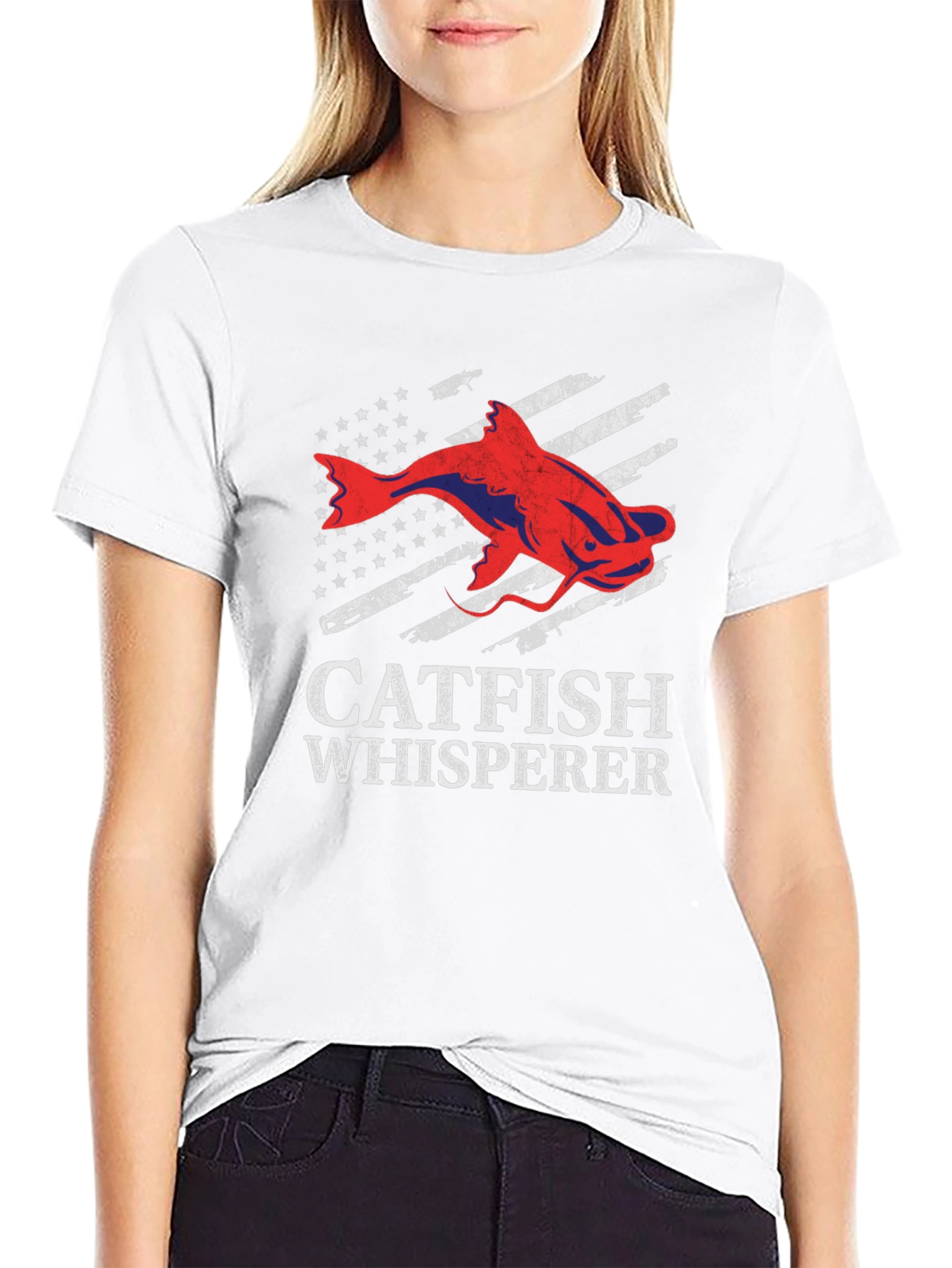 Catfish Whisperer Graphic T-Shirt - Patriotic Angler Tee