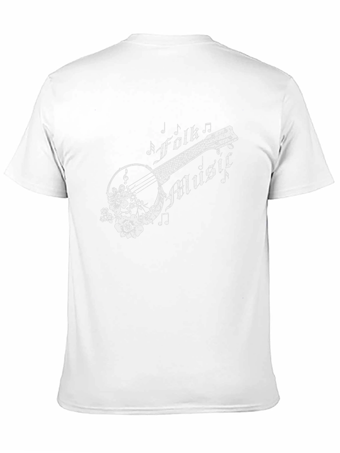 Folk Music Banjo Graphic T-Shirt - Black