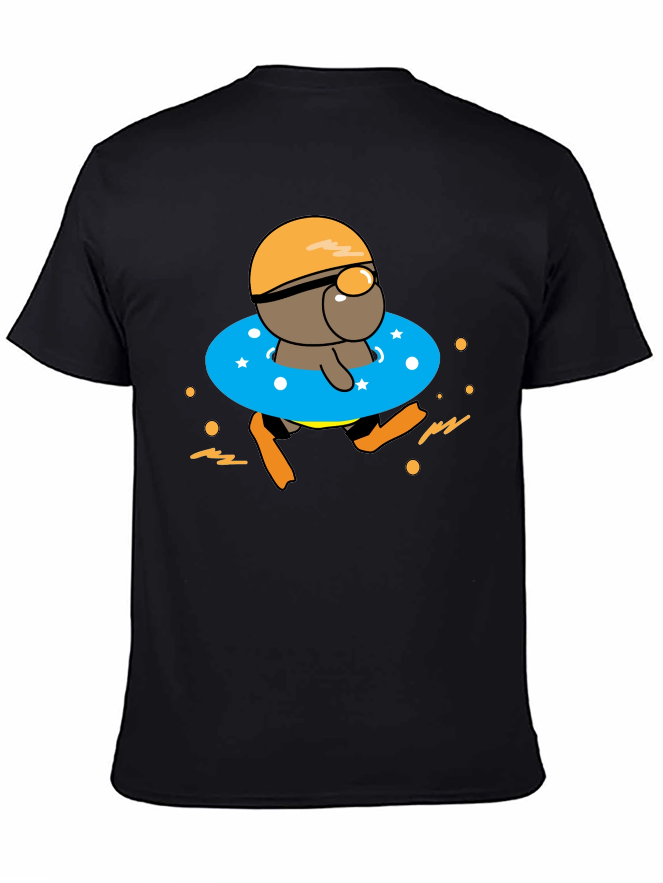 Cartoon Swimmer T-Shirt - Funny Summer Graphic Tee