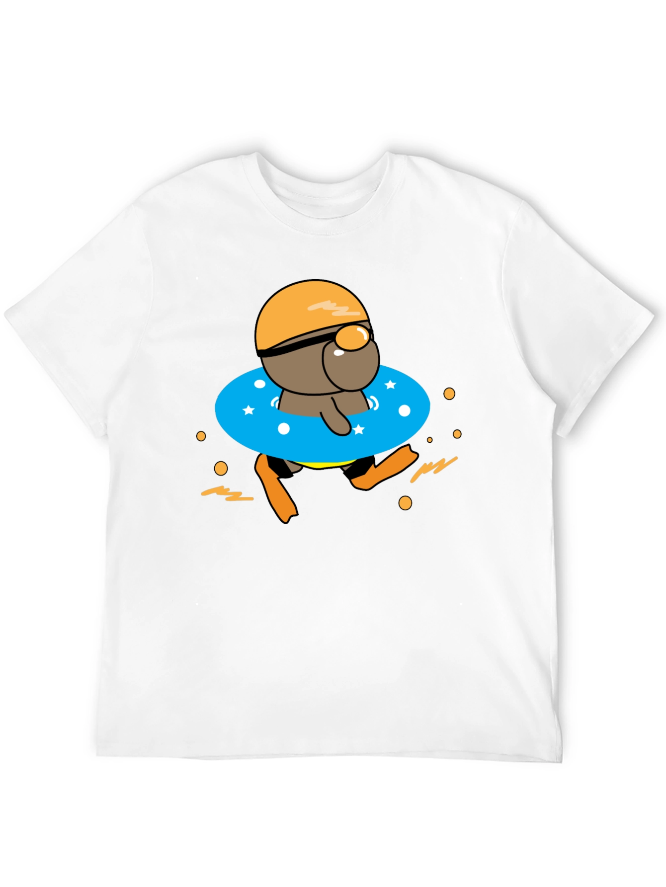 Cartoon Swimmer T-Shirt - Funny Summer Graphic Tee