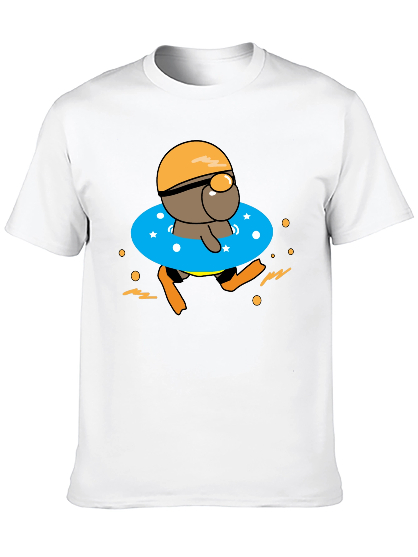 Cartoon Swimmer T-Shirt - Funny Summer Graphic Tee