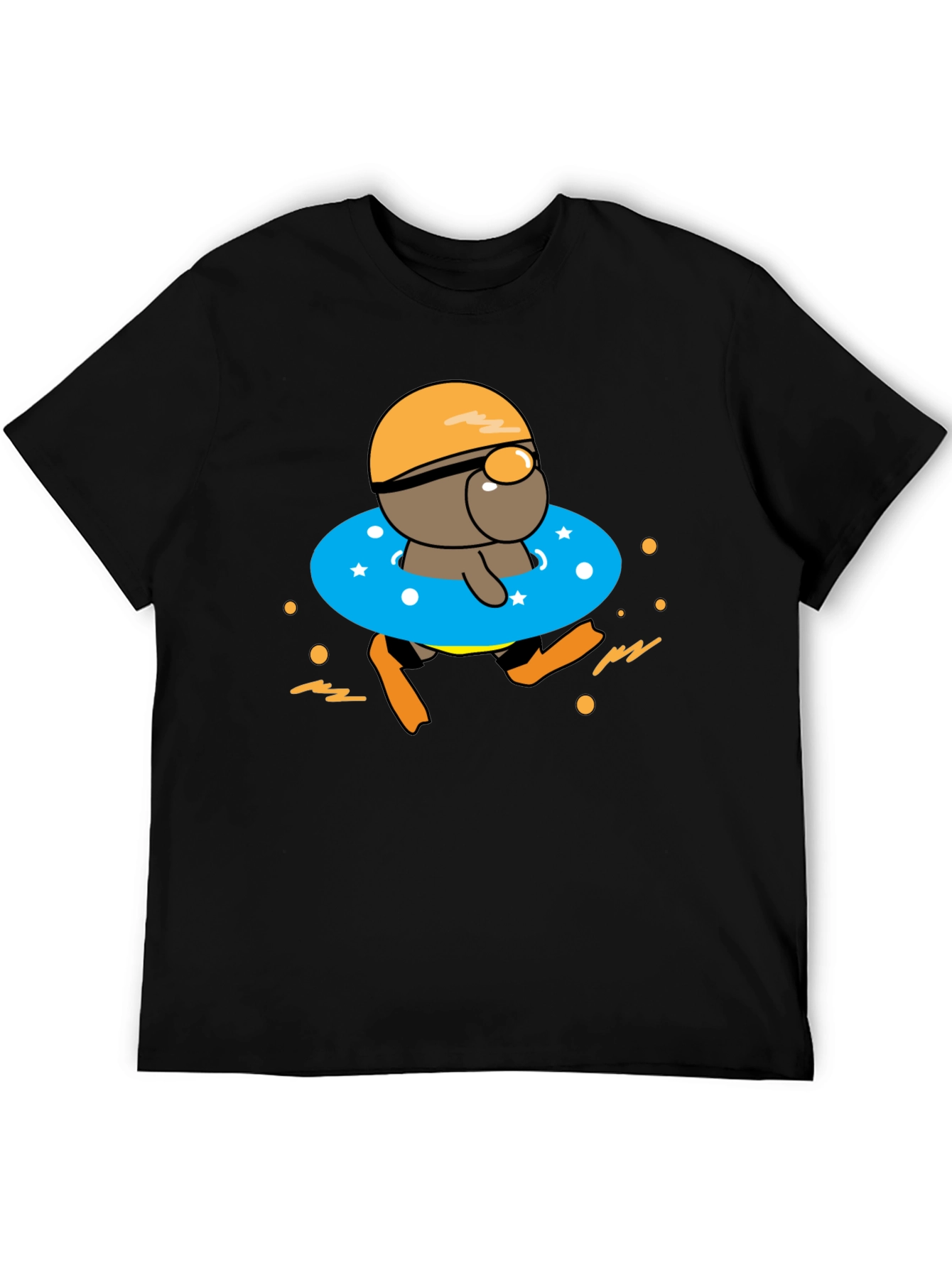 Cartoon Swimmer T-Shirt - Funny Summer Graphic Tee