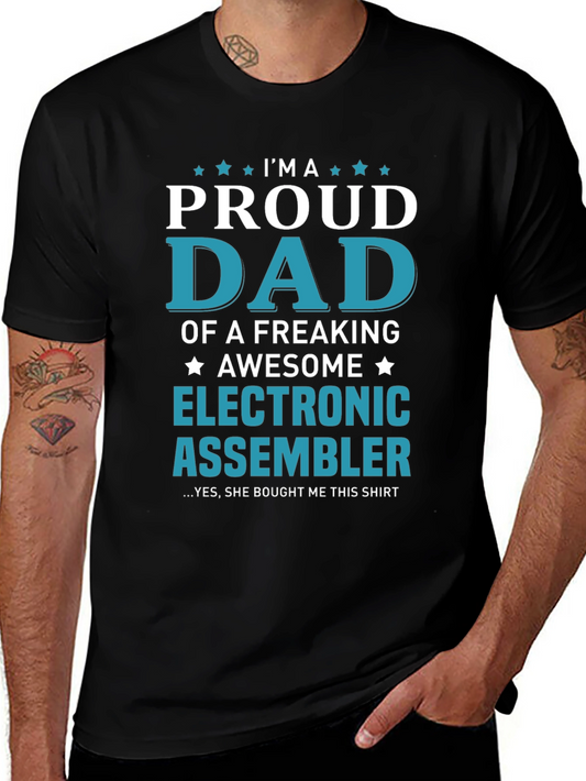 Proud Dad Electronic Assembler T-Shirt