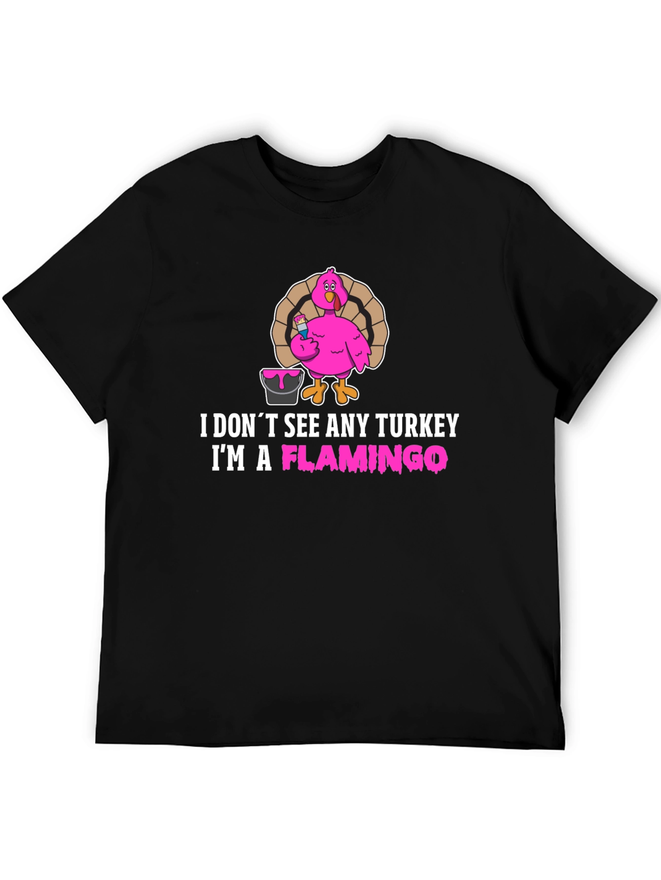 Funny Thanksgiving Flamingo Graphic T-Shirt