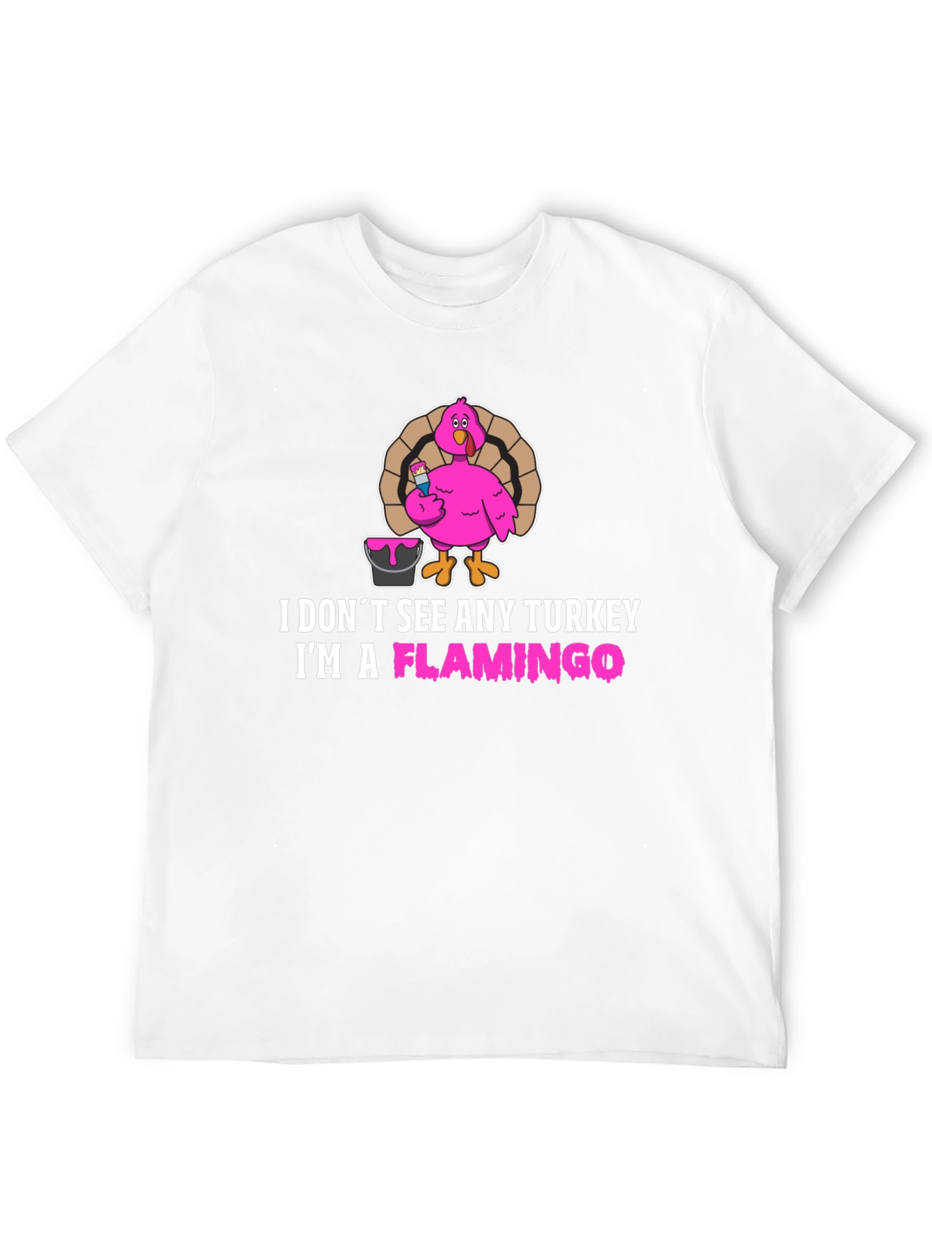 Funny Thanksgiving Flamingo Graphic T-Shirt