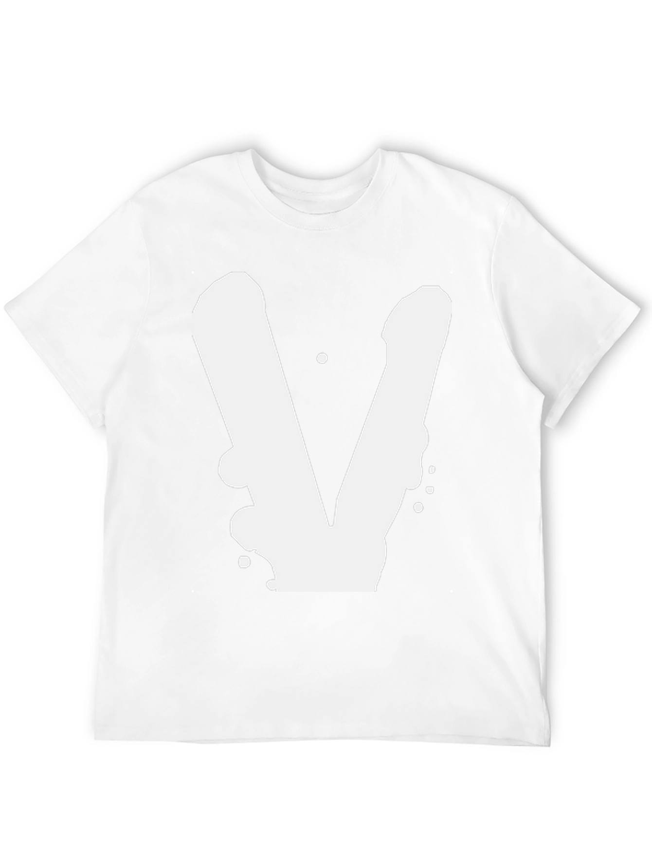 Bold V Graphic Black T-Shirt - Casual Style