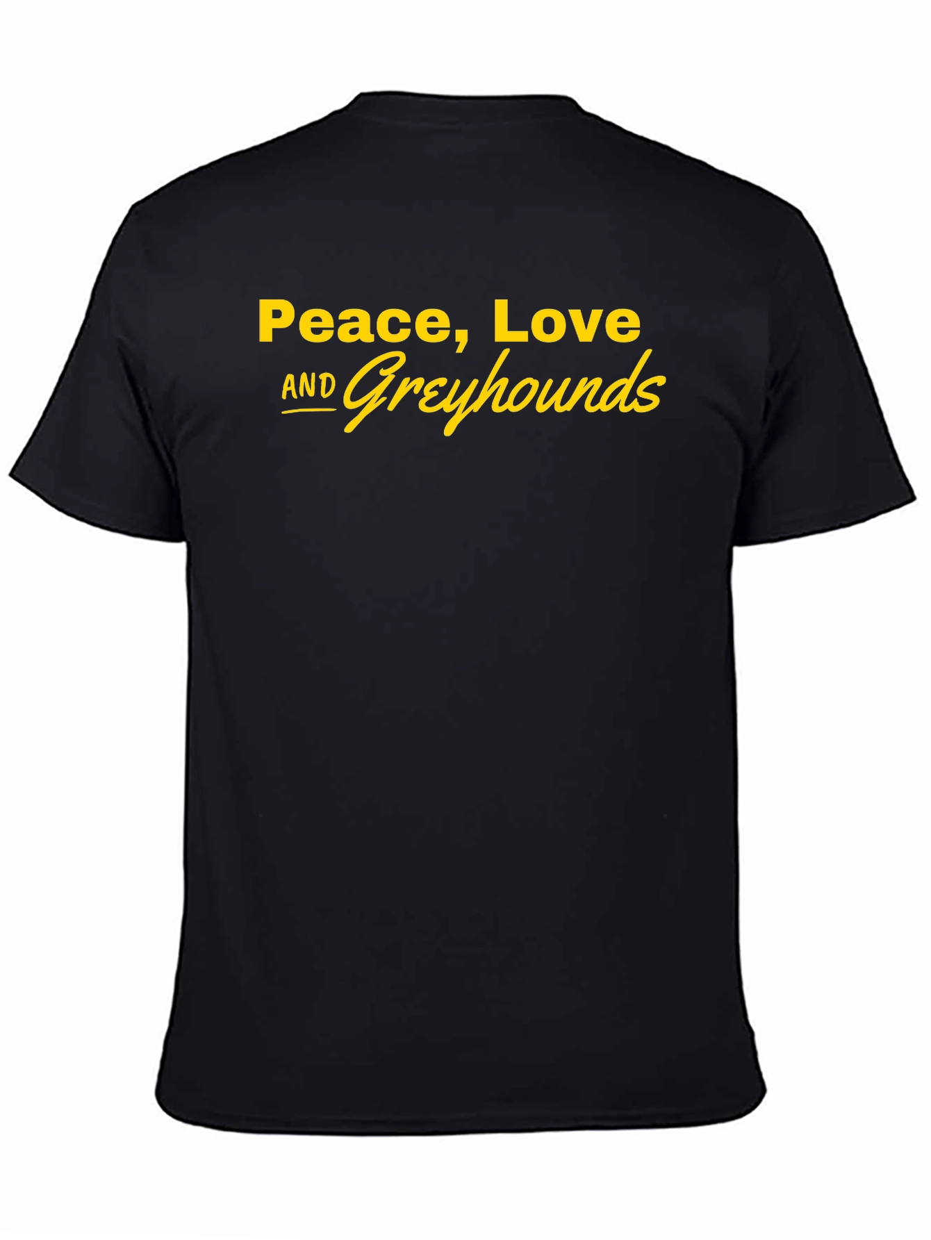 Peace Love and Greyhounds Graphic Tee - Black