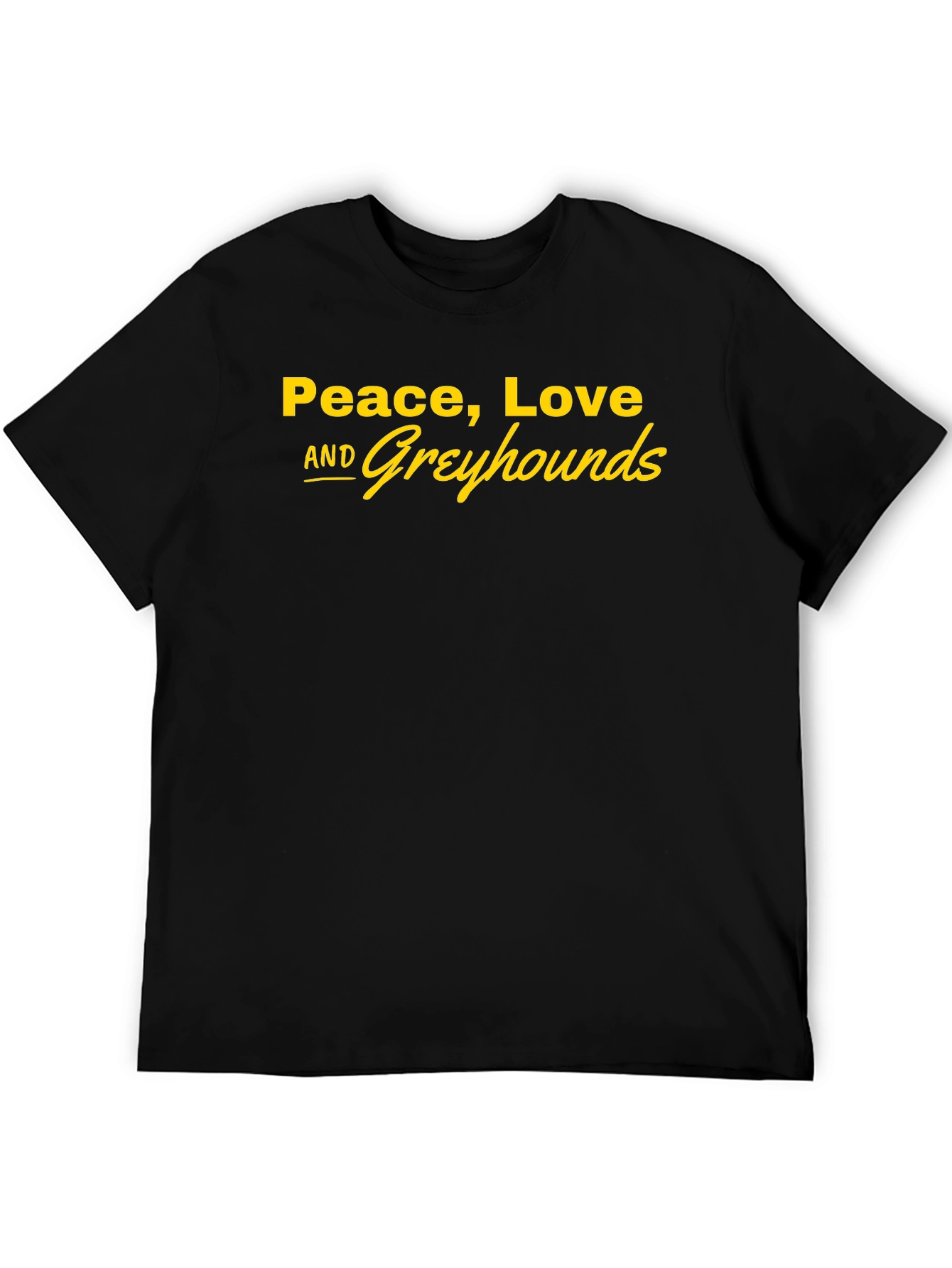 Peace Love and Greyhounds Graphic Tee - Black