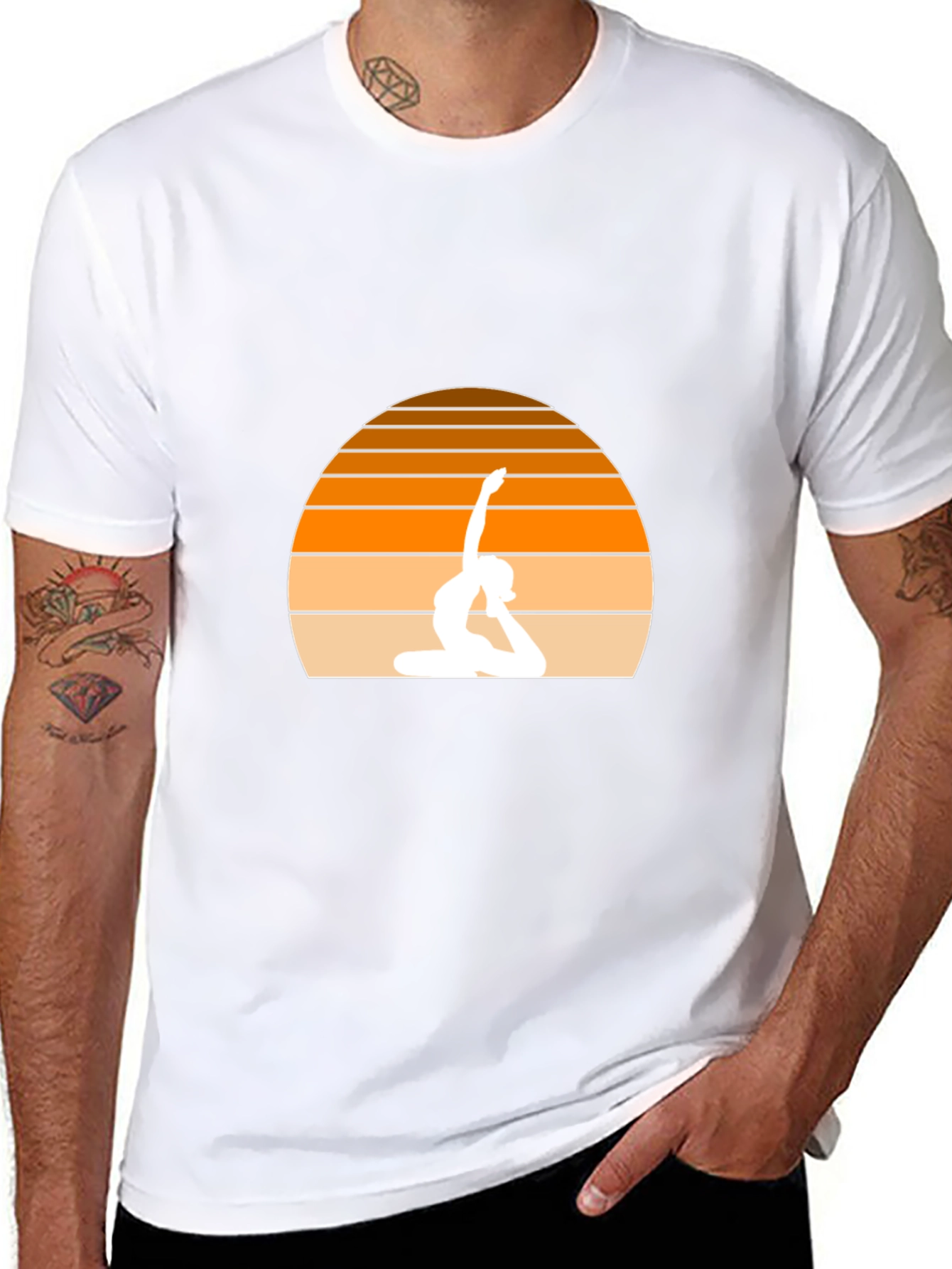 Yoga Sunset Black T-Shirt