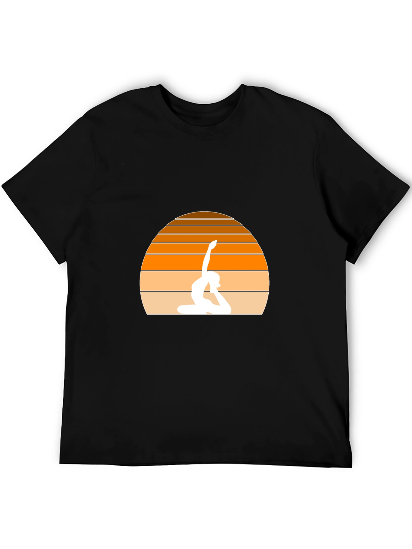 Yoga Sunset Black T-Shirt