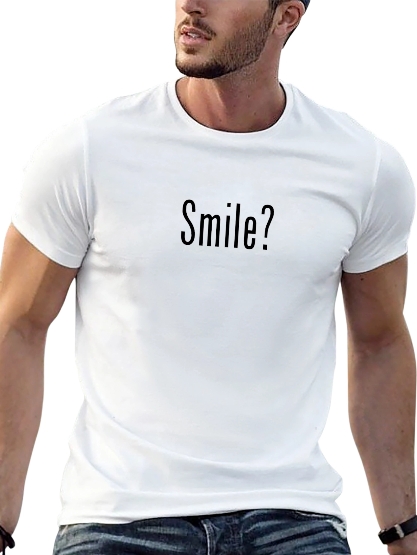 Smile? Black Graphic Tee - Casual Comfort