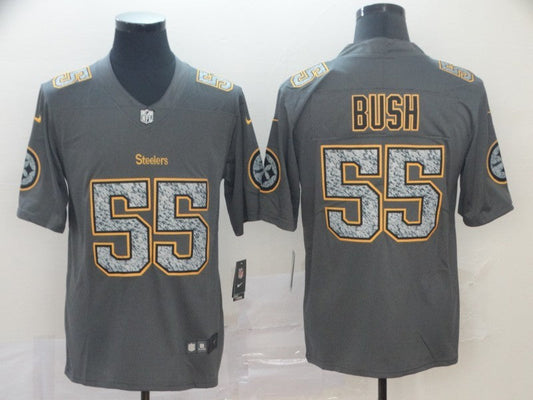 Men's Pittsburgh Steelers Devon Bush Jr. #55 Gray Player Game Jerseys
