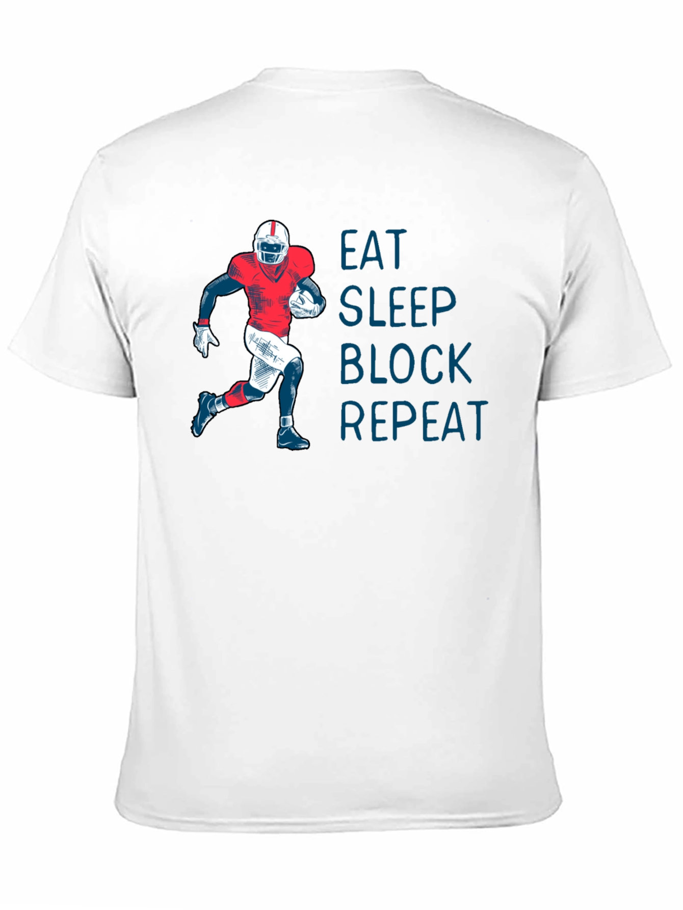 Eat Sleep Block Repeat Football T-Shirt