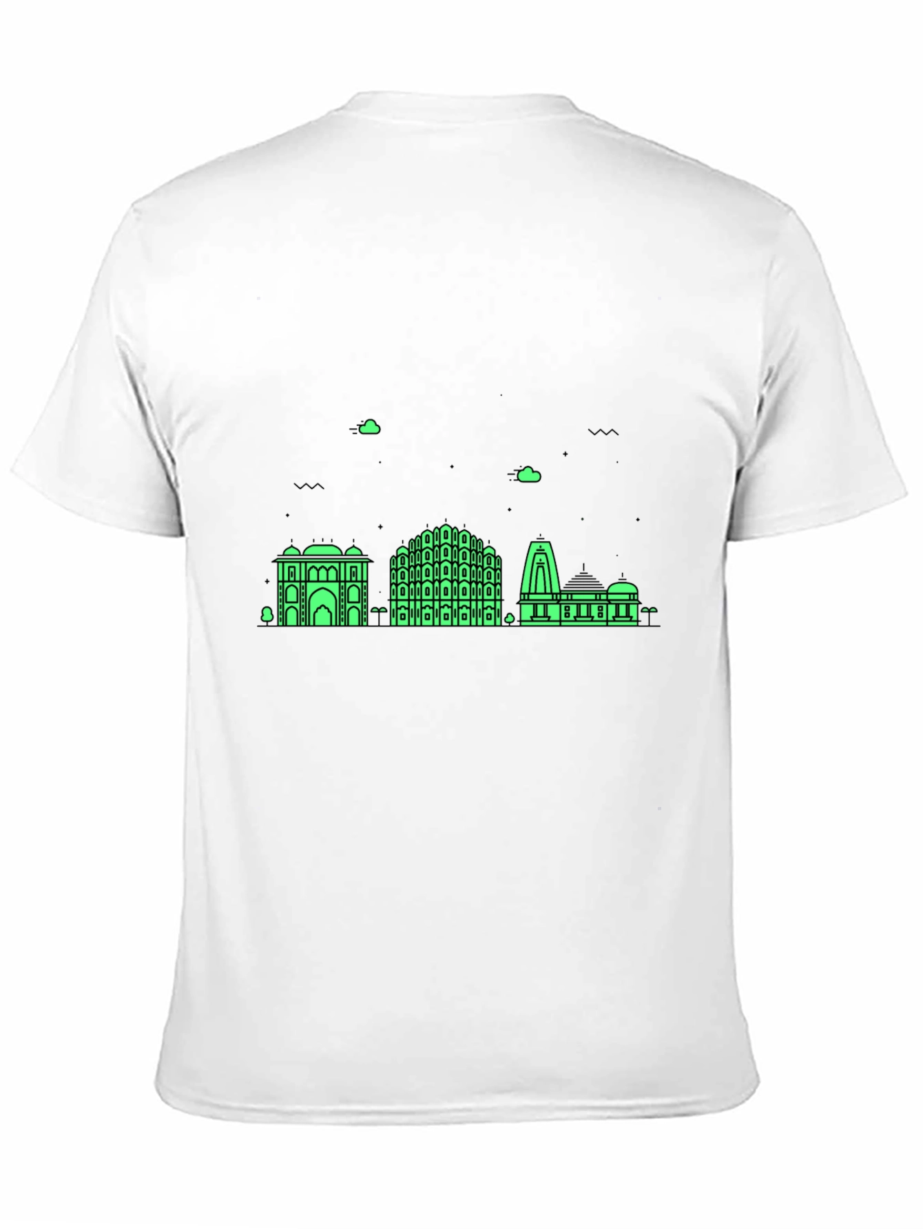 Jaipur Skyline Graphic Tee - Modern Black T-Shirt