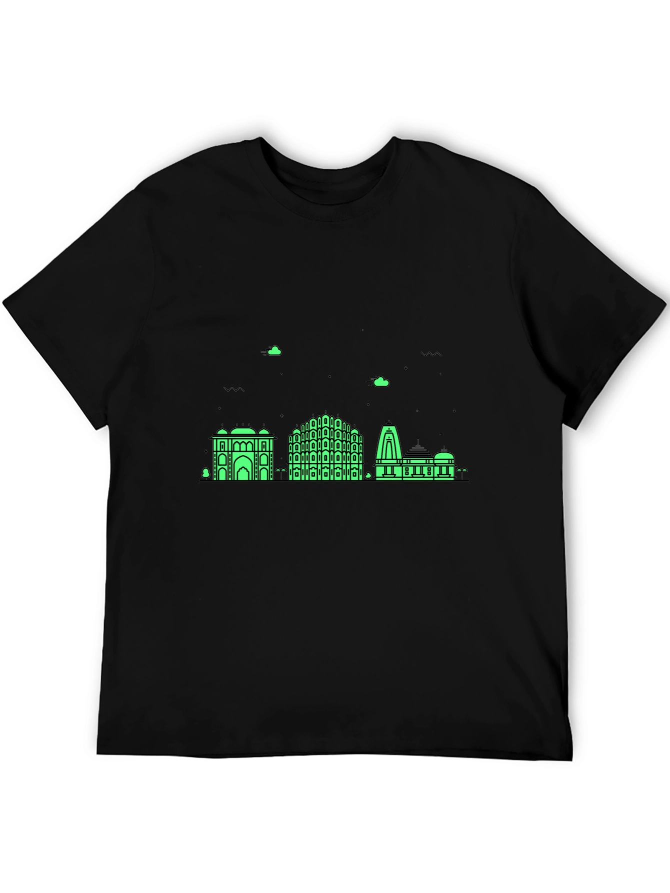 Jaipur Skyline Graphic Tee - Modern Black T-Shirt