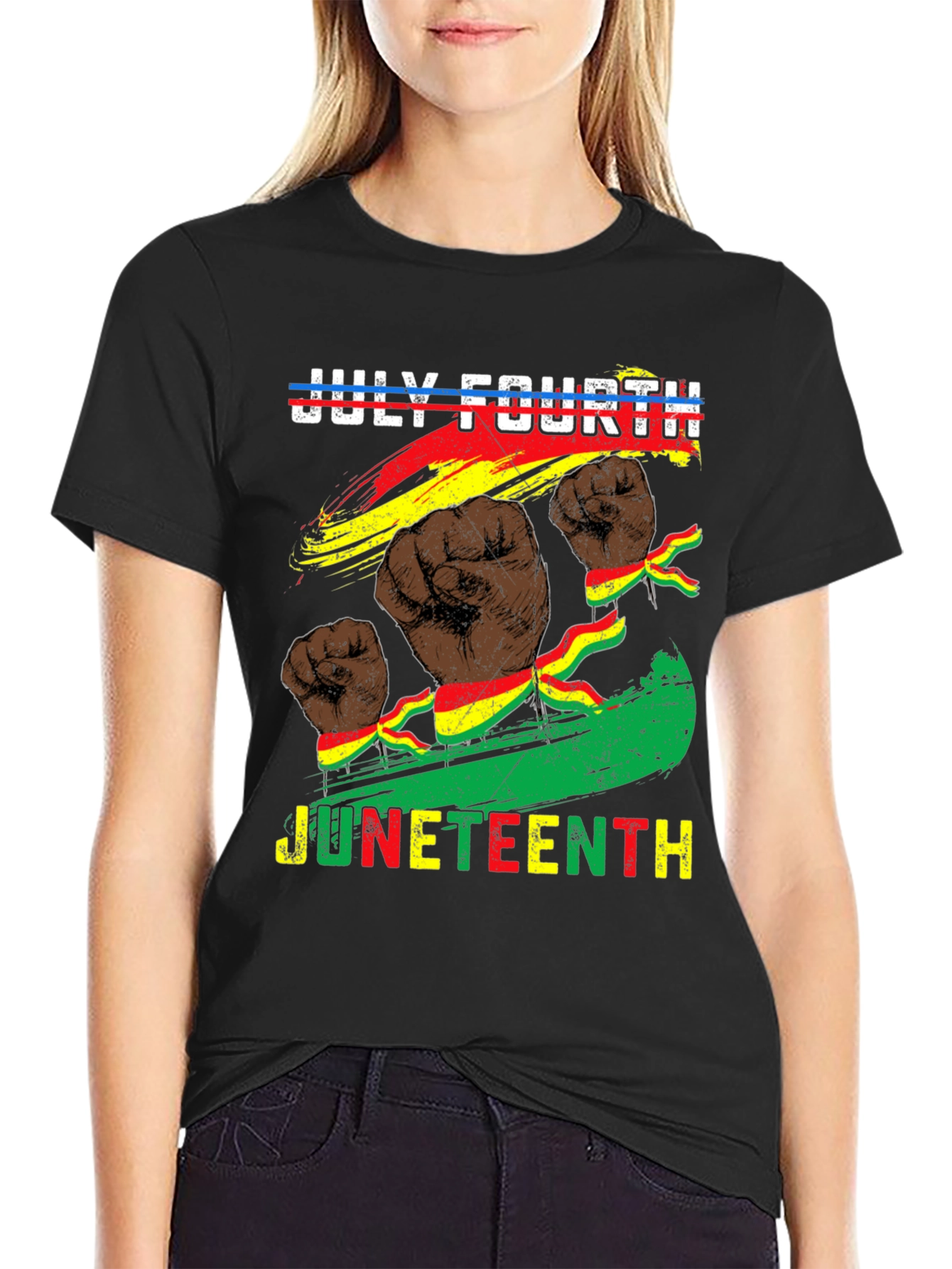 July Fourth Juneteenth Fist T-Shirt