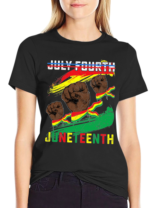July Fourth Juneteenth Fist T-Shirt