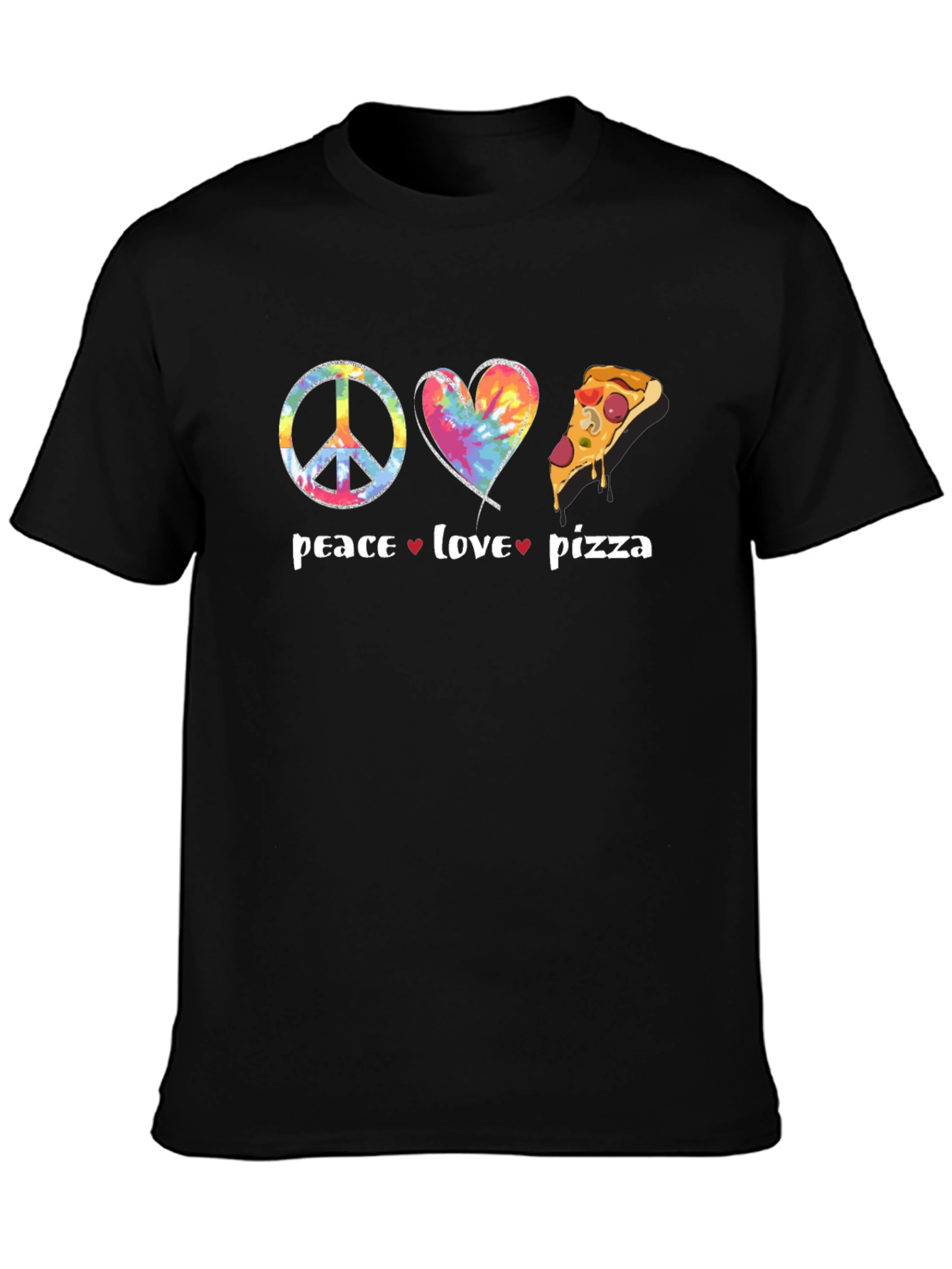 Peace Love Pizza Graphic T-Shirt