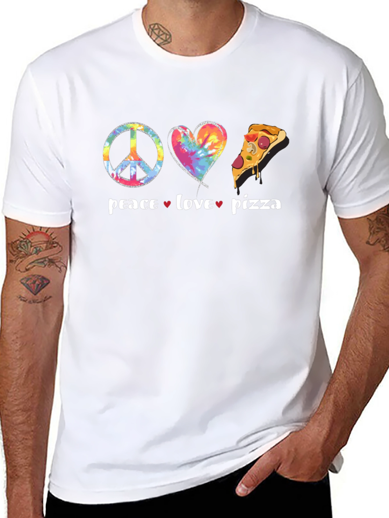 Peace Love Pizza Graphic T-Shirt