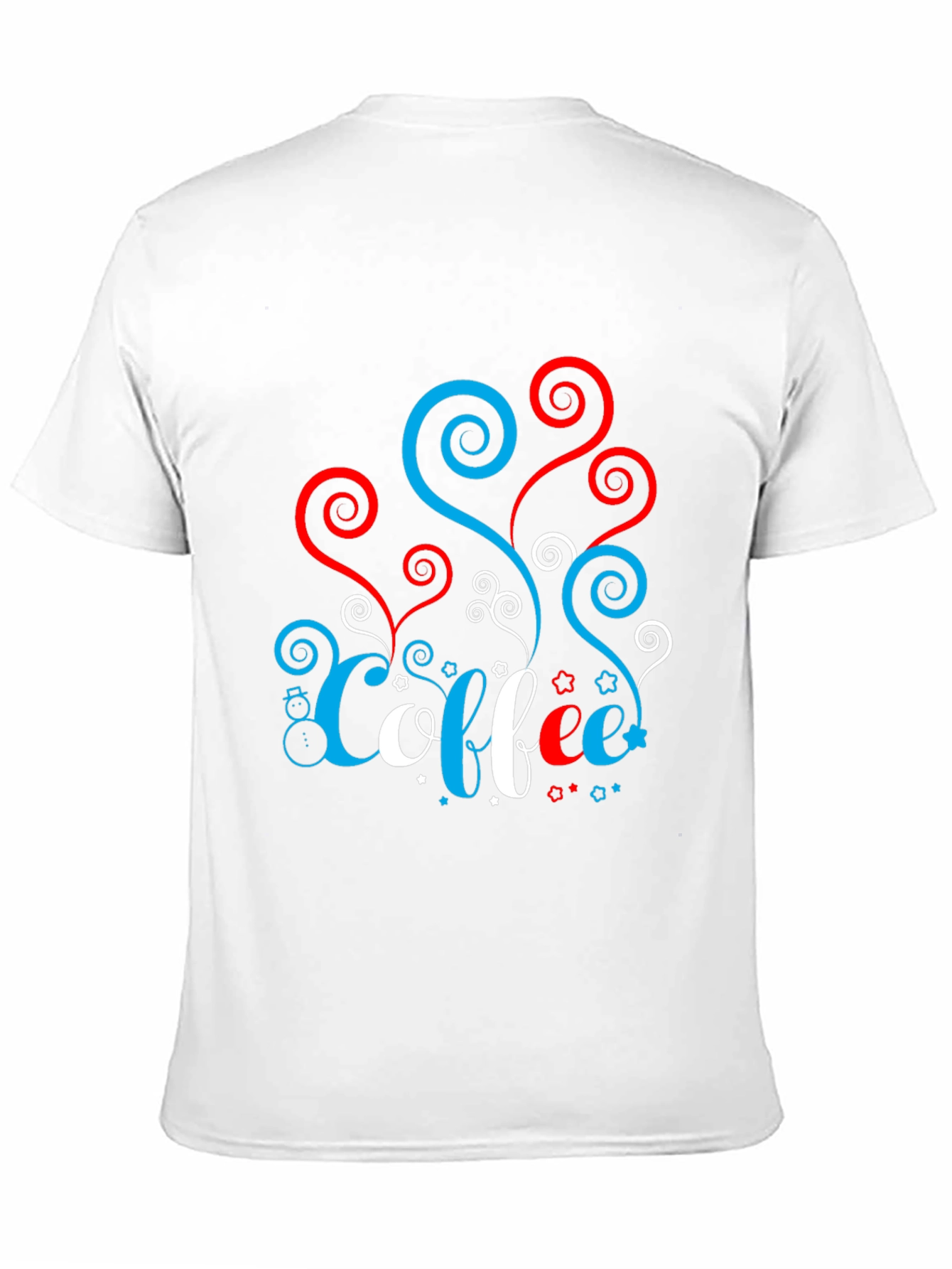 Festive Coffee Tee - Red White & Blue Spirals!