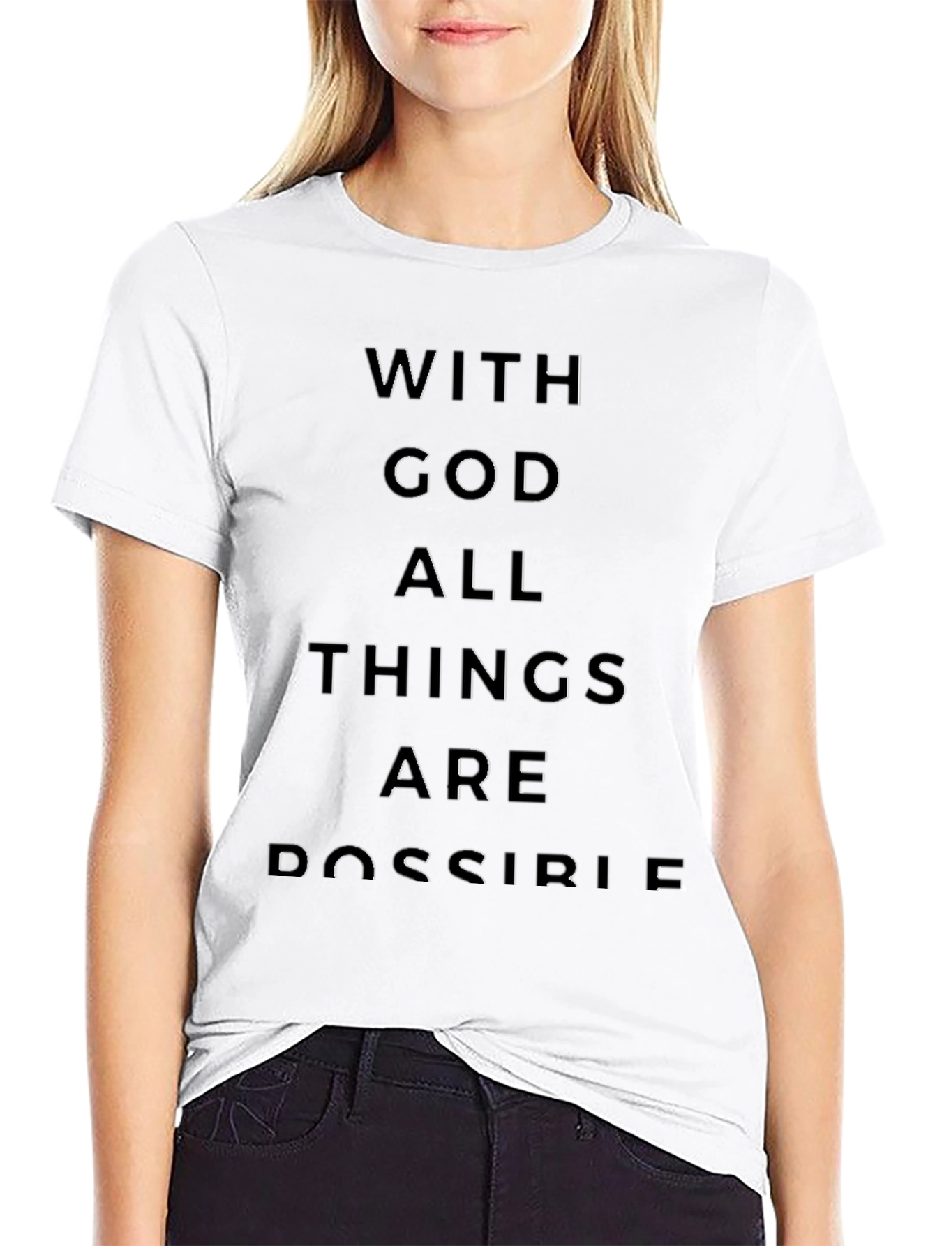 With God All Things Are Possible Black Tee