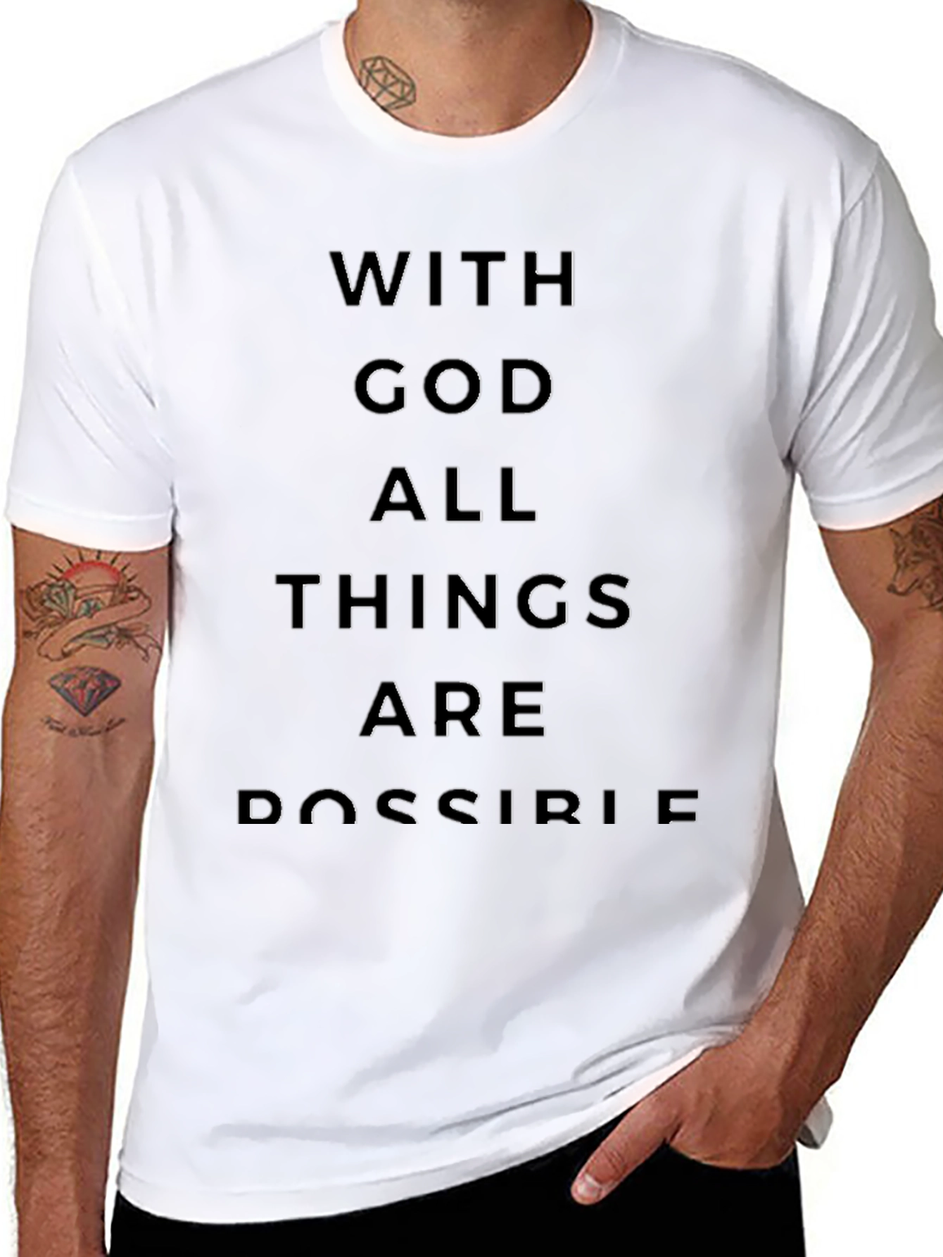 With God All Things Are Possible Black Tee