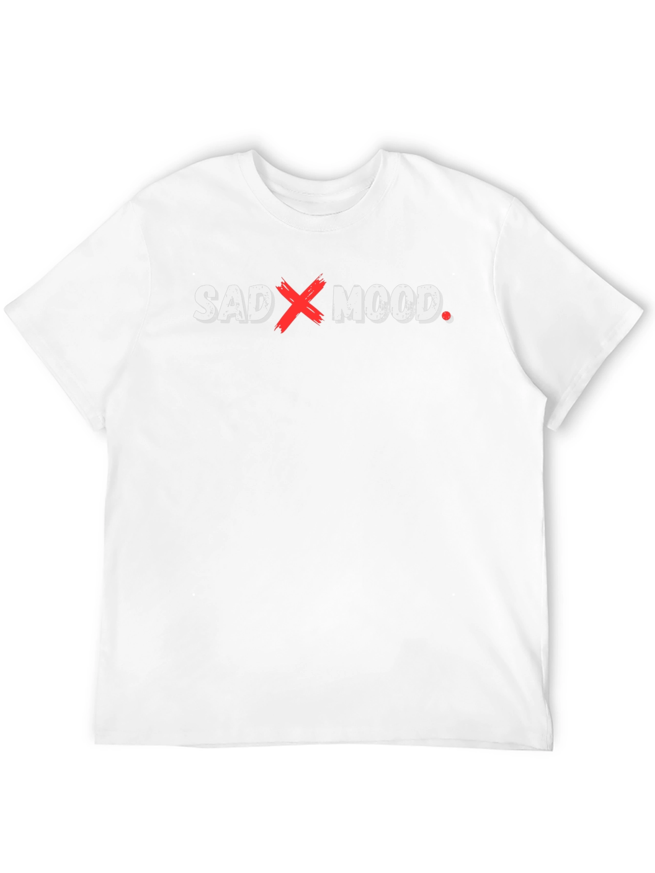 Sad Mood Graphic Print Crew Neck Tee