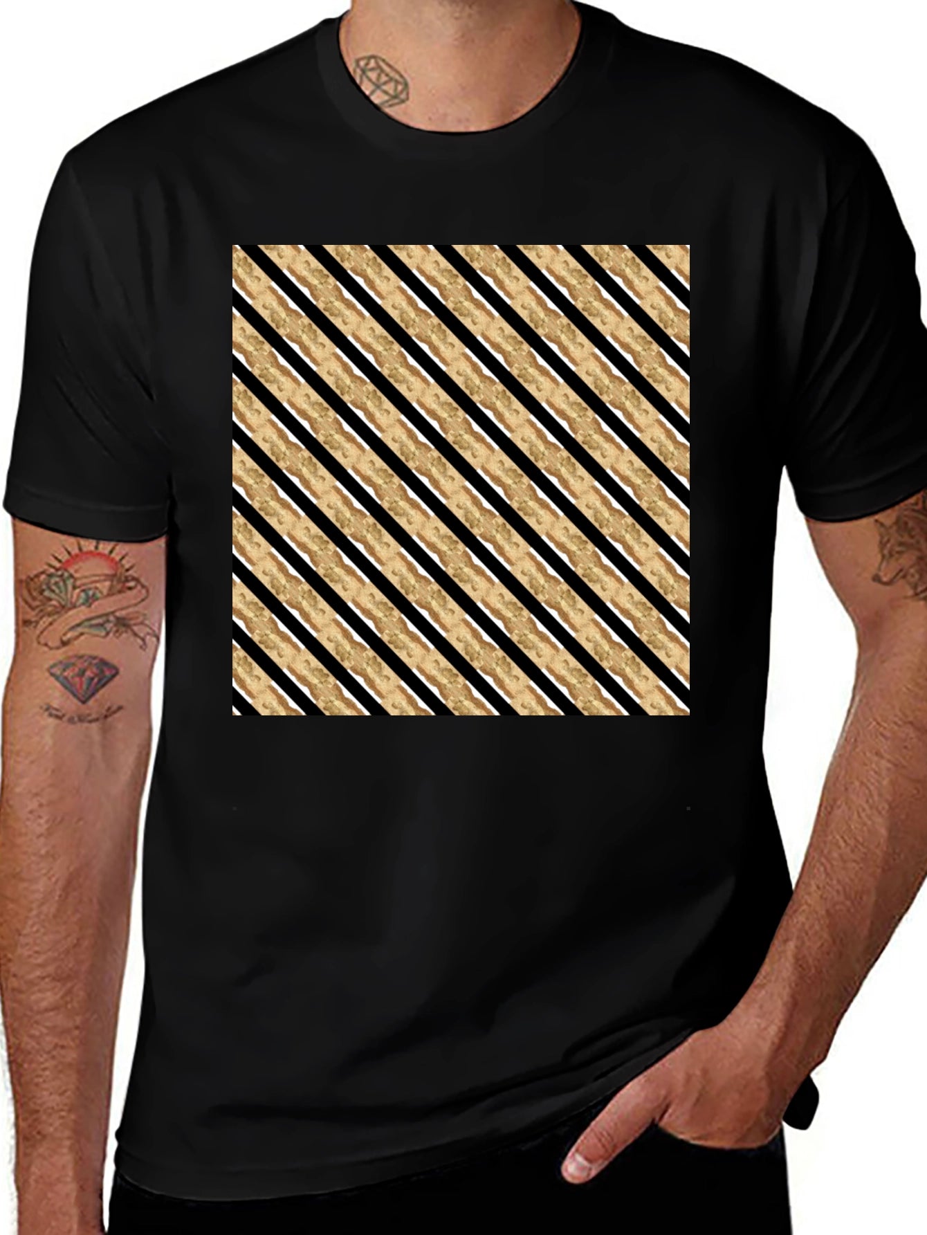 Striped Pattern Tee - Modern Casual Style
