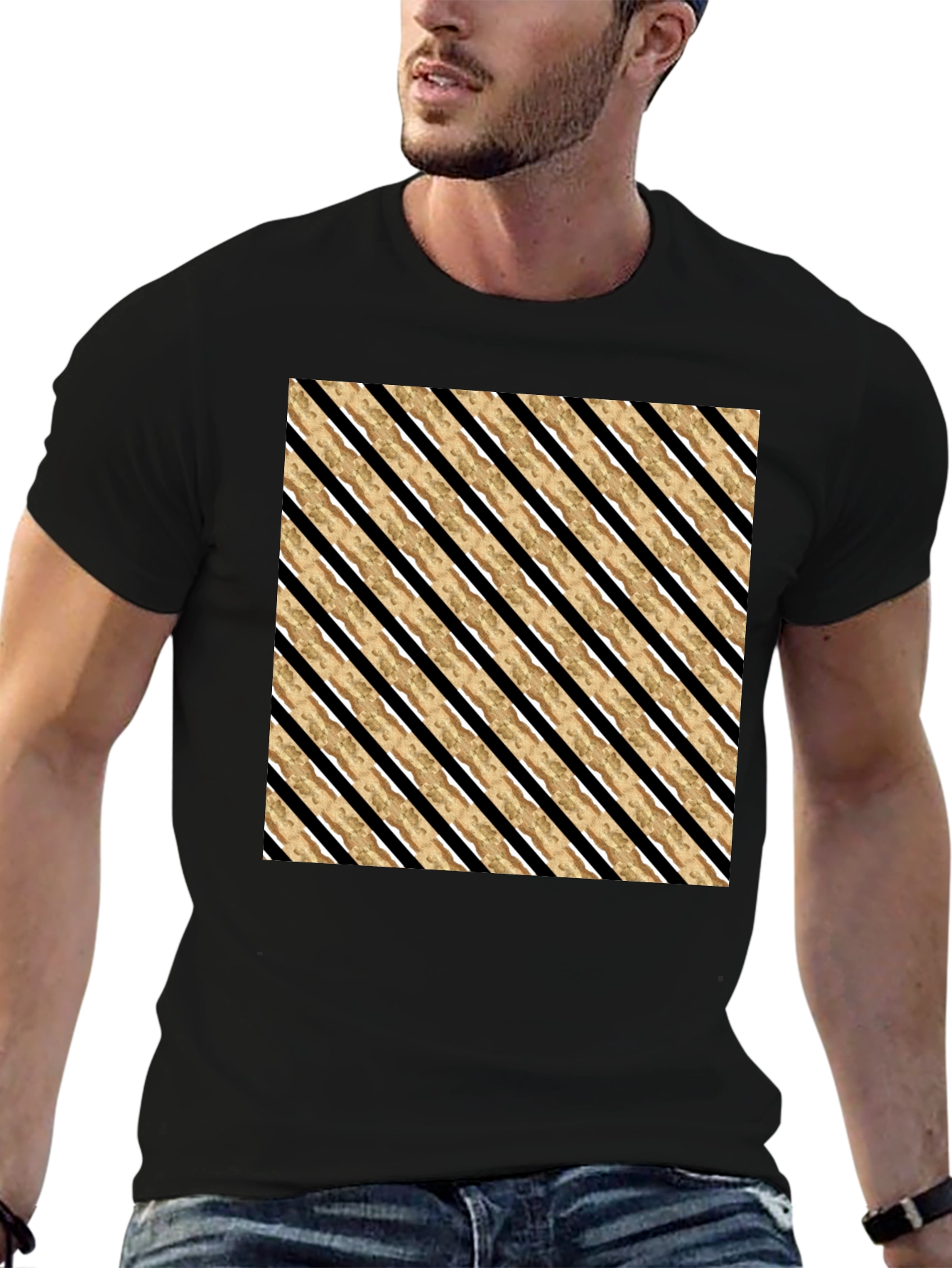 Striped Pattern Tee - Modern Casual Style