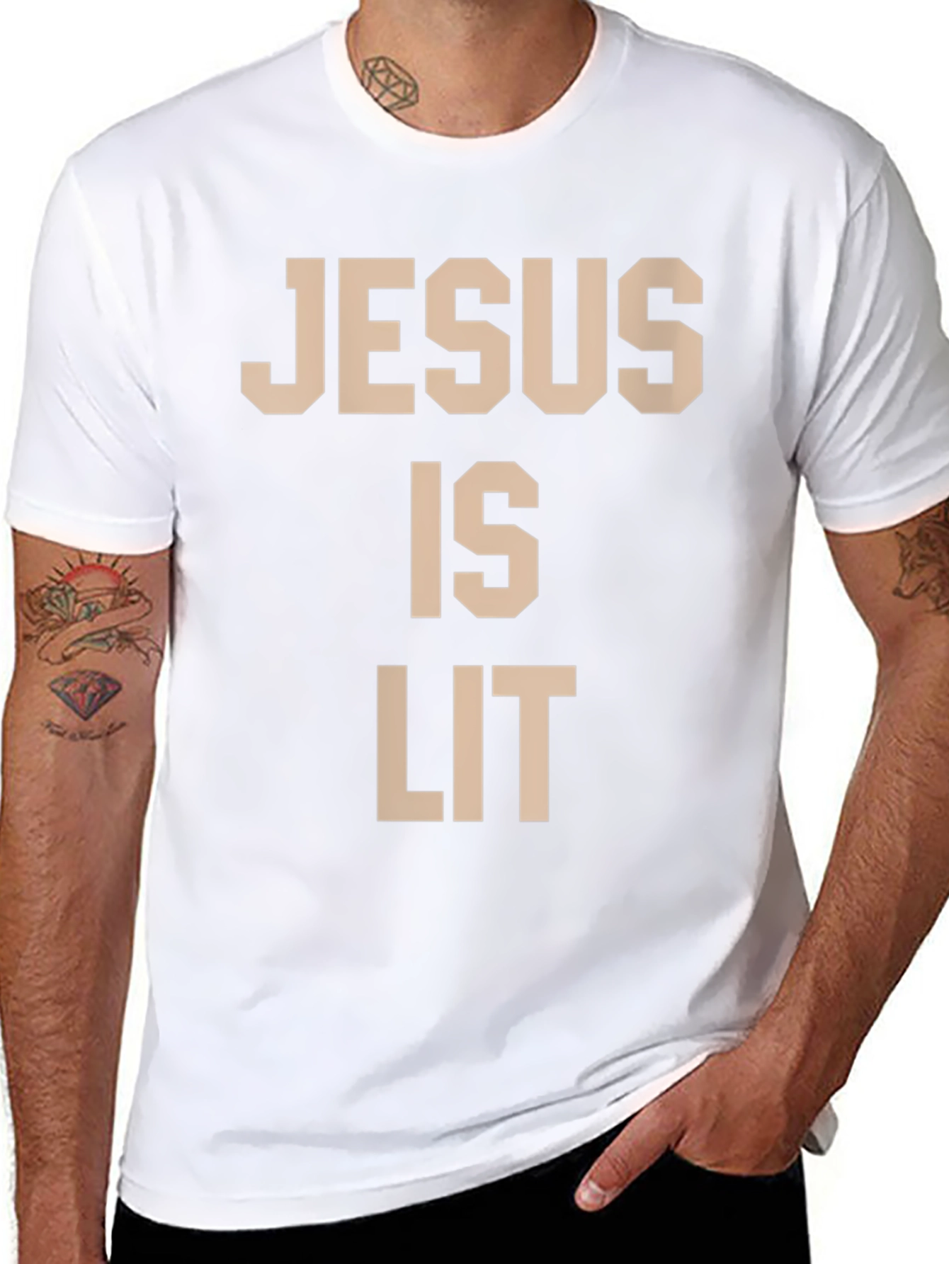 Jesus is Lit Funny Graphic T-Shirt