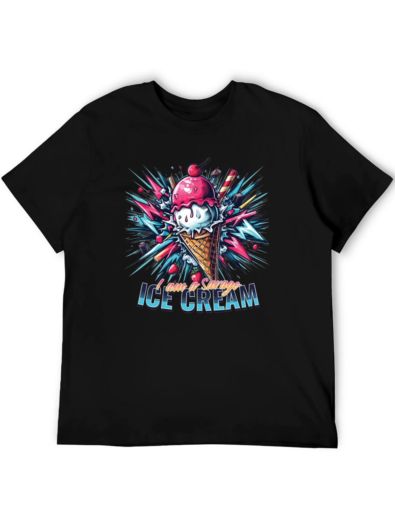 Savage Ice Cream Graphic Tee - Cool Design!