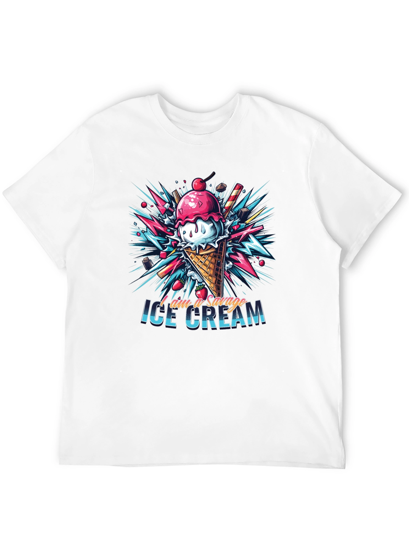 Savage Ice Cream Graphic Tee - Cool Design!
