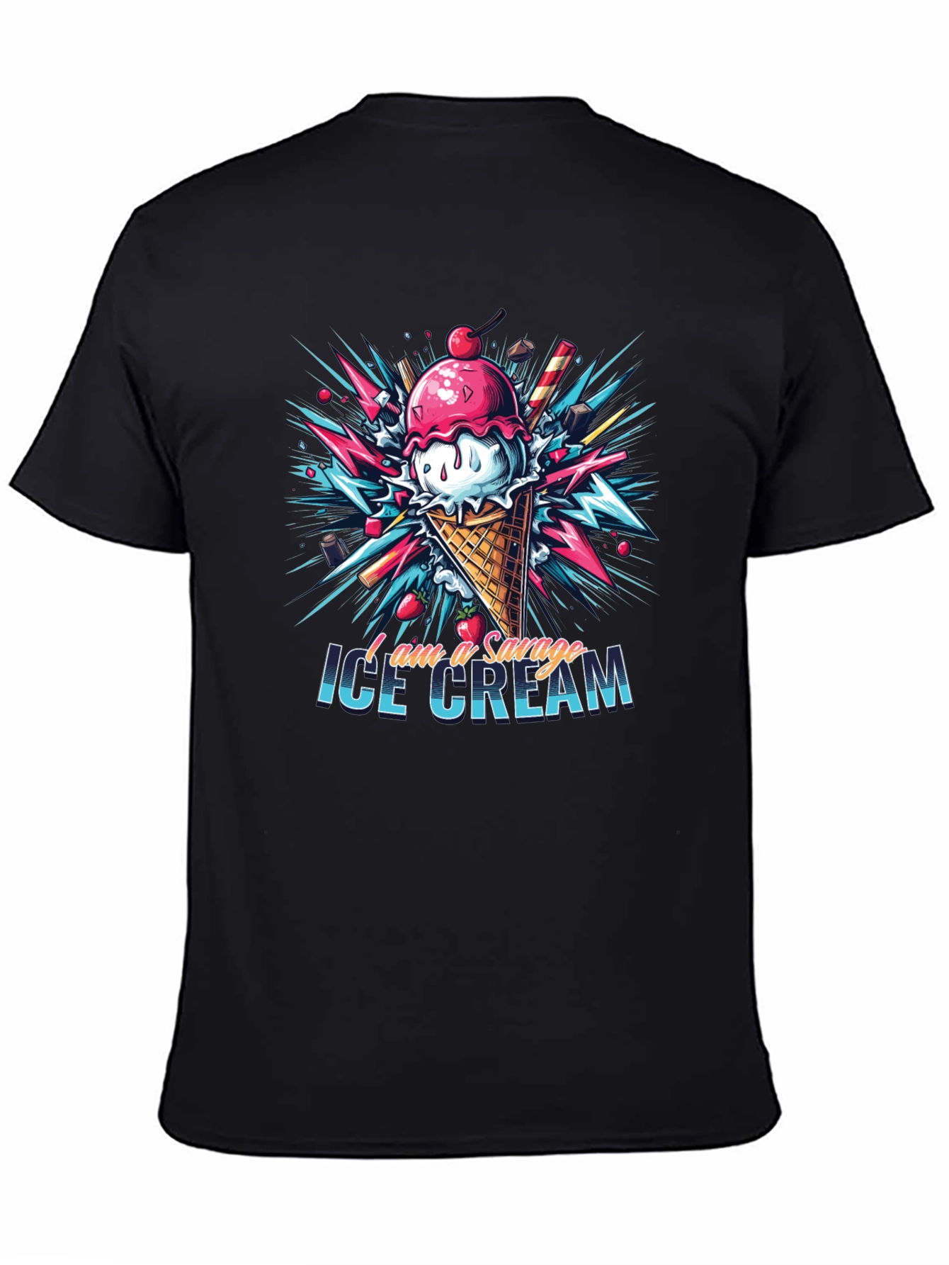 Savage Ice Cream Graphic Tee - Cool Design!