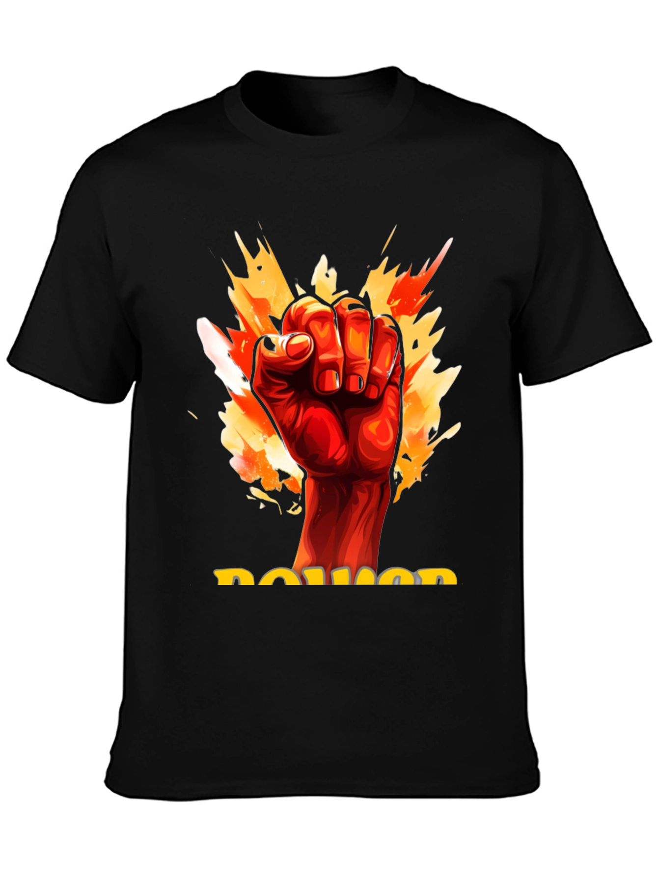 Power Fist Graphic Tee - Mens Black Cotton T-Shirt
